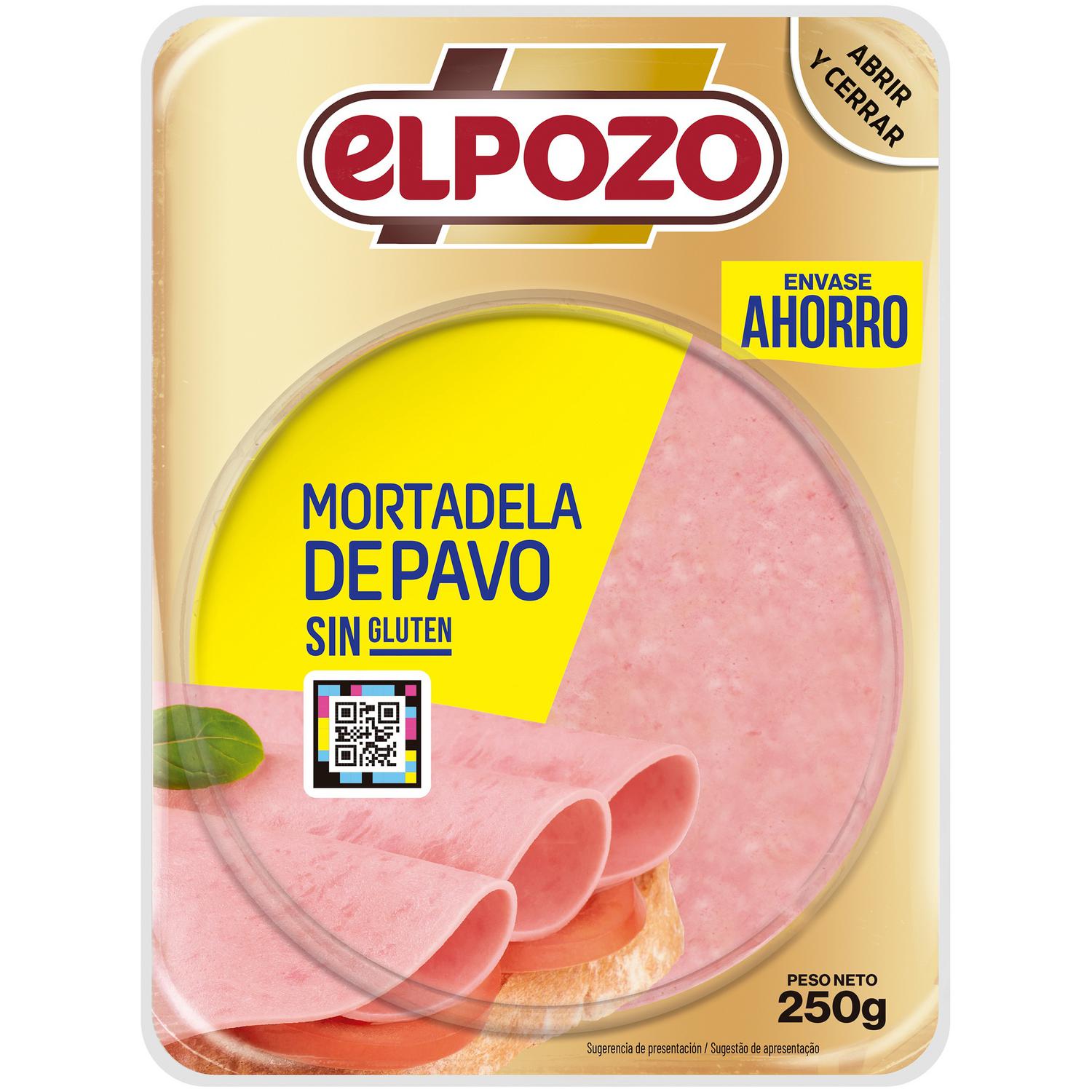 Mortadela de pavo en lonchas ElPozo sin gluten 250 g