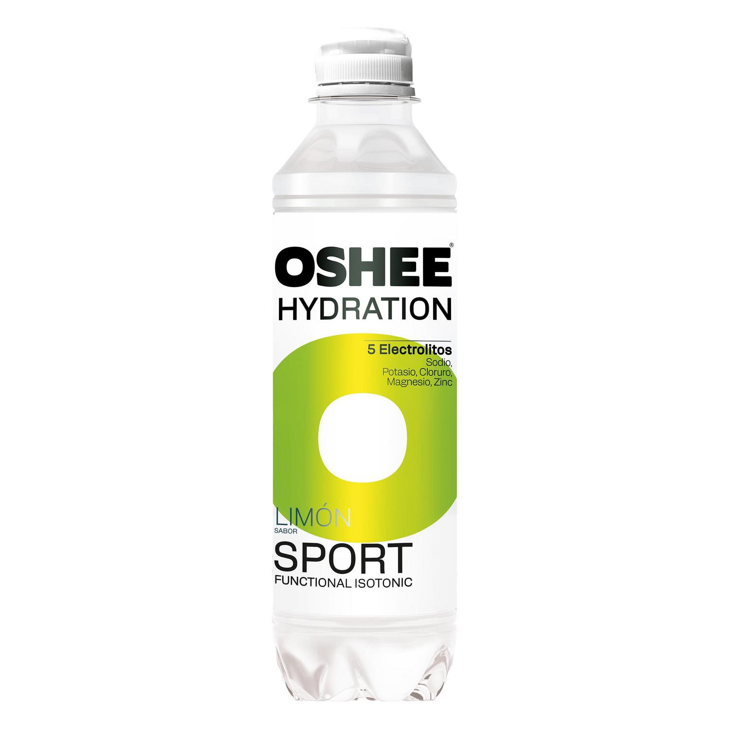 Oshee Hydration sport sabor limón botella 555 ml.