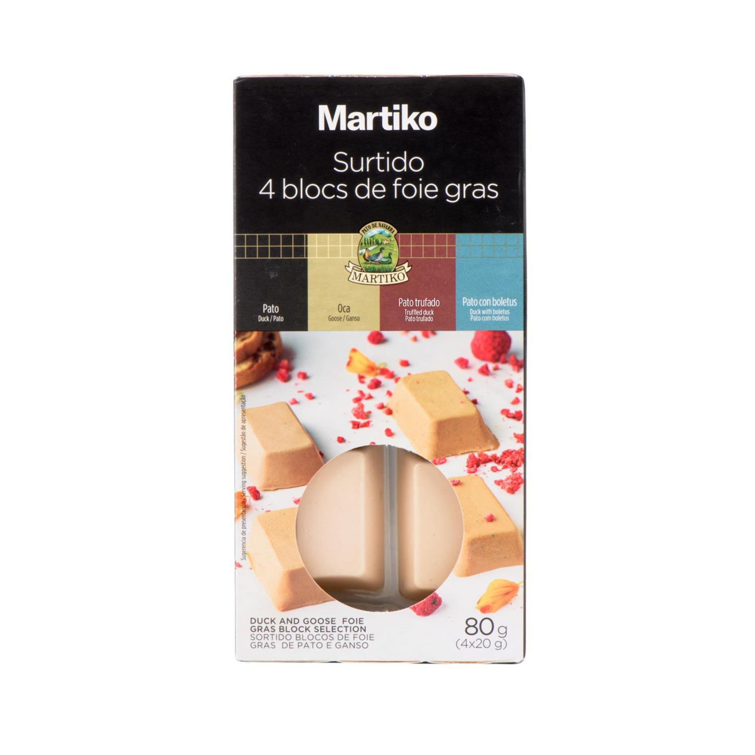 Tabla surtido de foie gras Martiko sin gluten pack de 4 unidades de 20 g