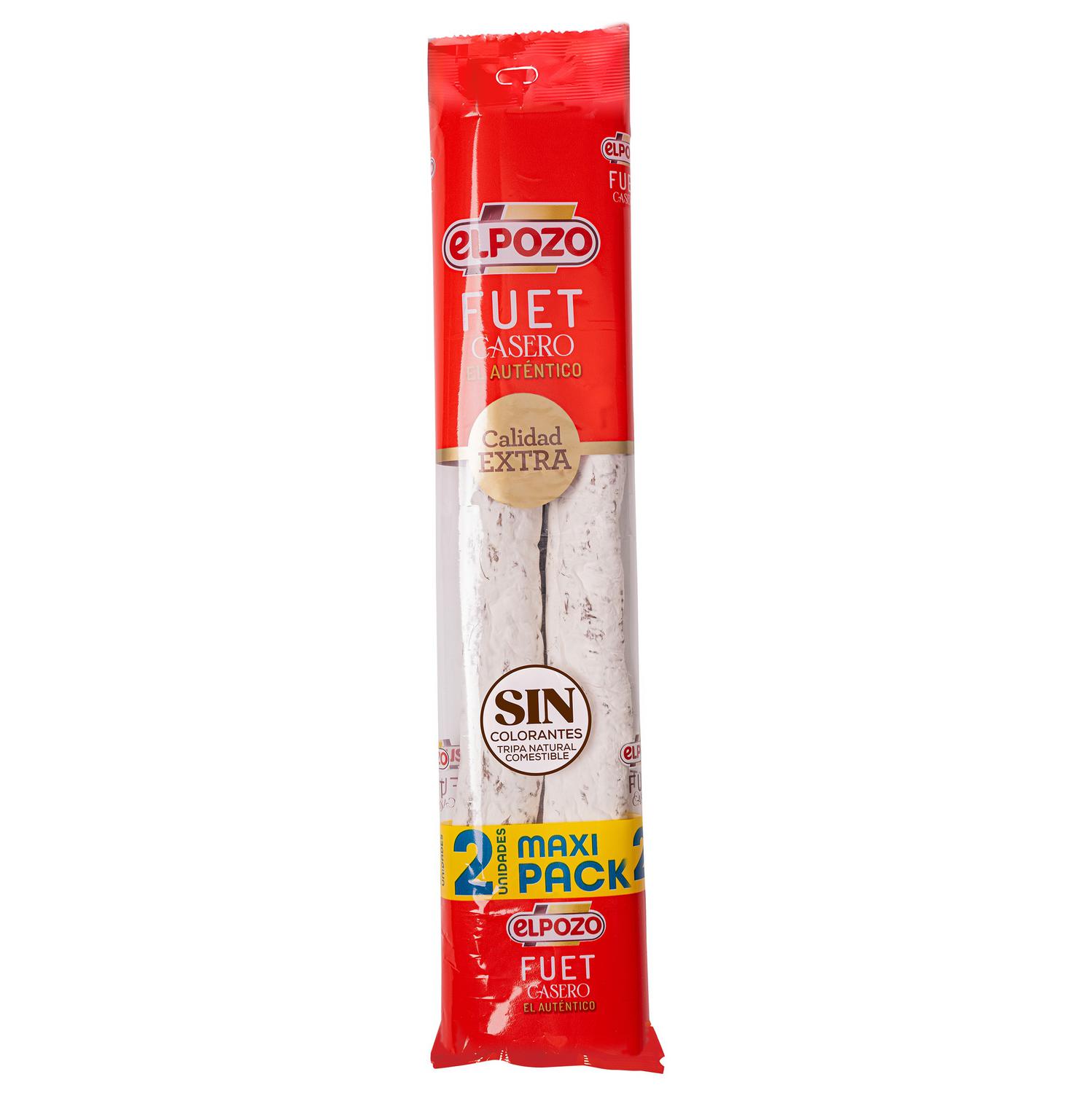 Fuet casero El Pozo sin gluten pack de 2 unidades de 150 g