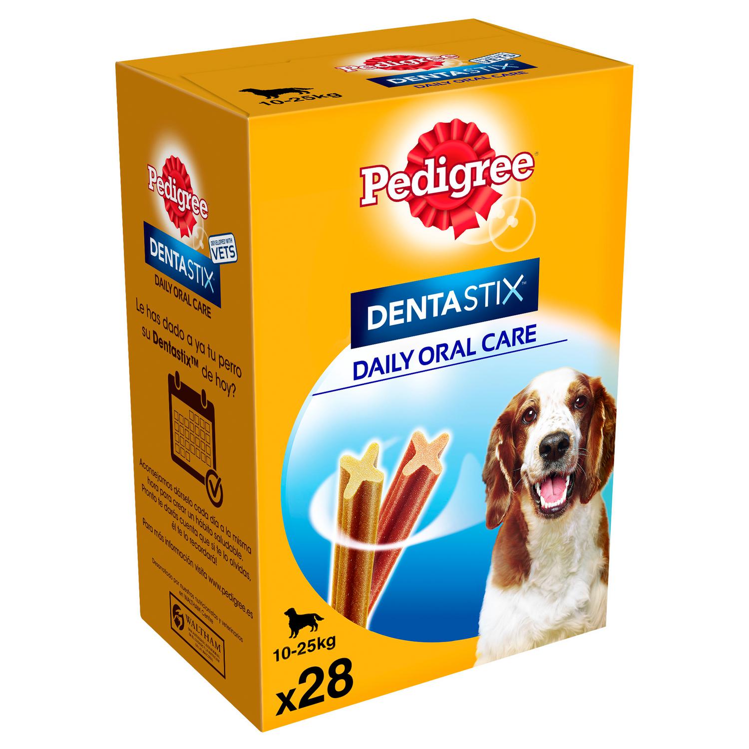 Snacks dental para perros medianos Pedigree Dentastix pack de 28 unidades