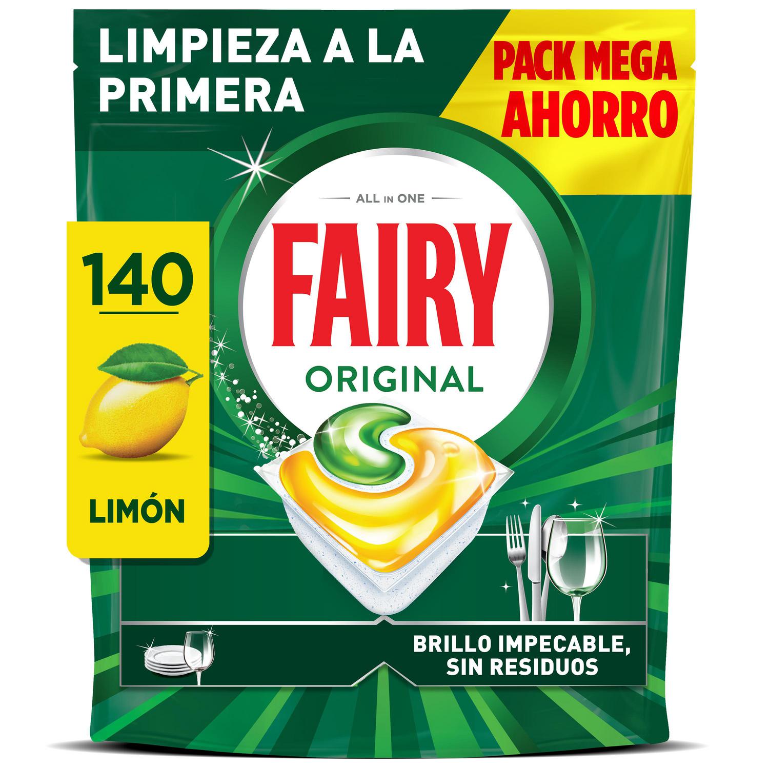 Lavavajillas a maquina en capsulas original limón Fairy 140 ud.