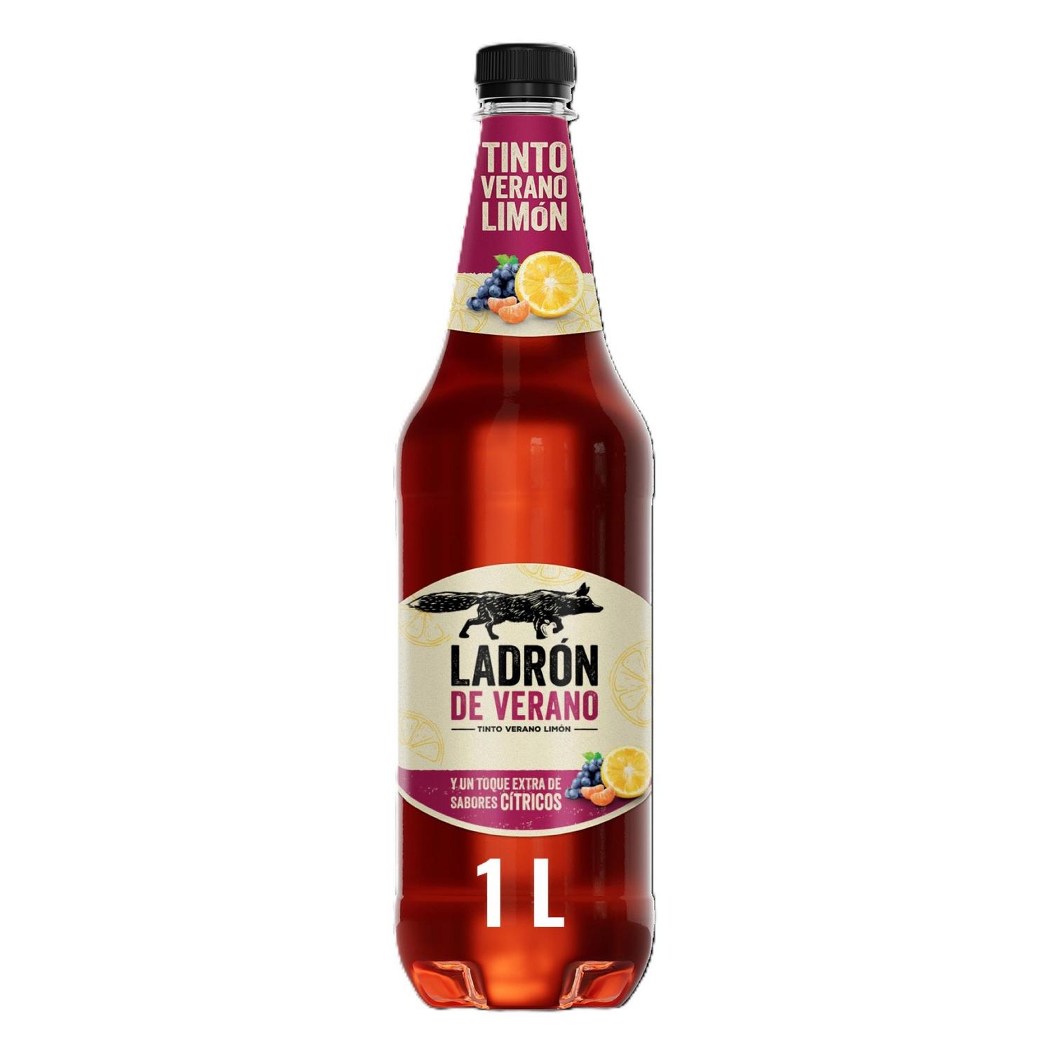Tinto de verano Ladrón de Verano con limón y un toque extra de sabores cítricos botella 1 l.