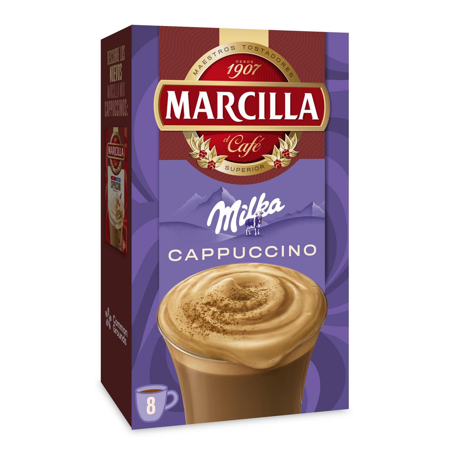 Café soluble cappuccino en sobres Marcilla Milka 8 ud.