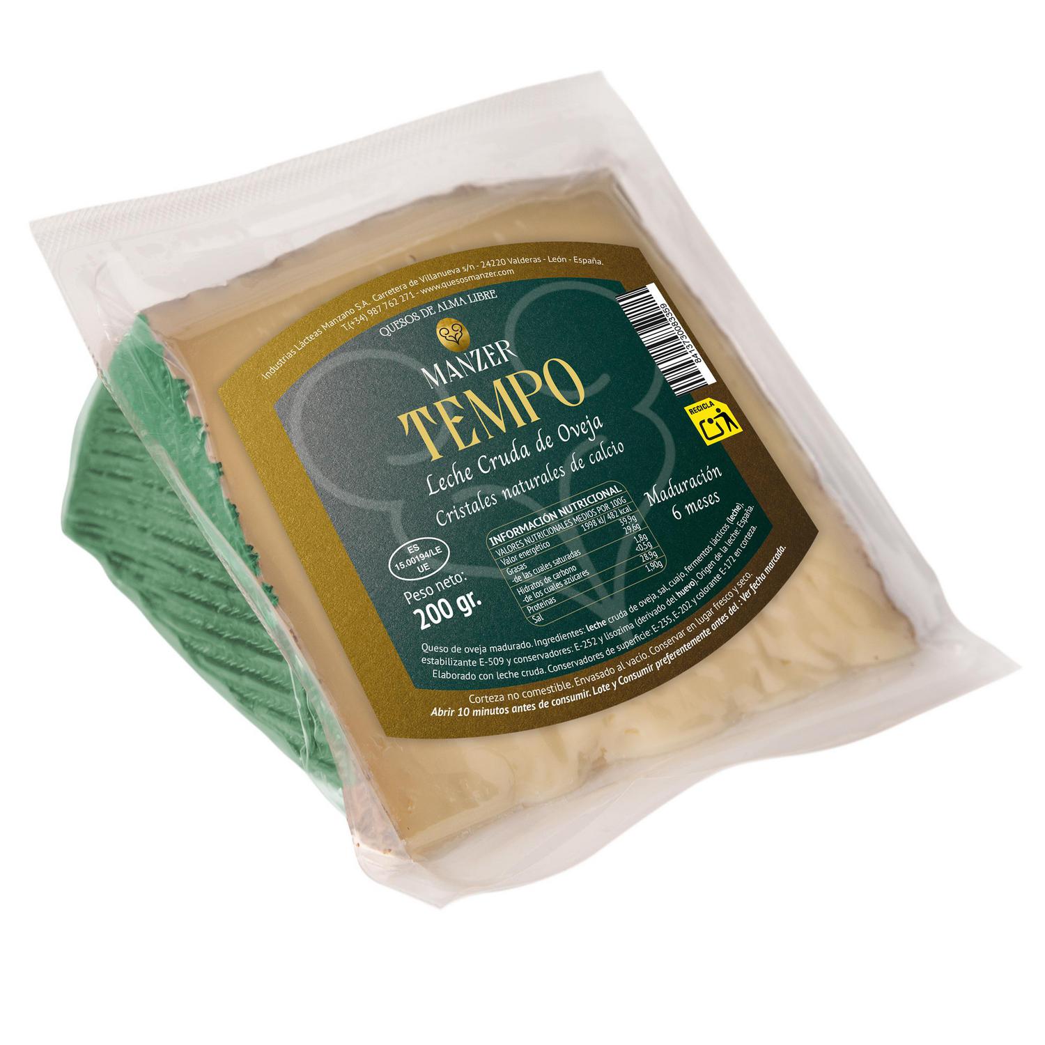 Queso de oveja madurado Tempo Mazer cuña de 200 g.
