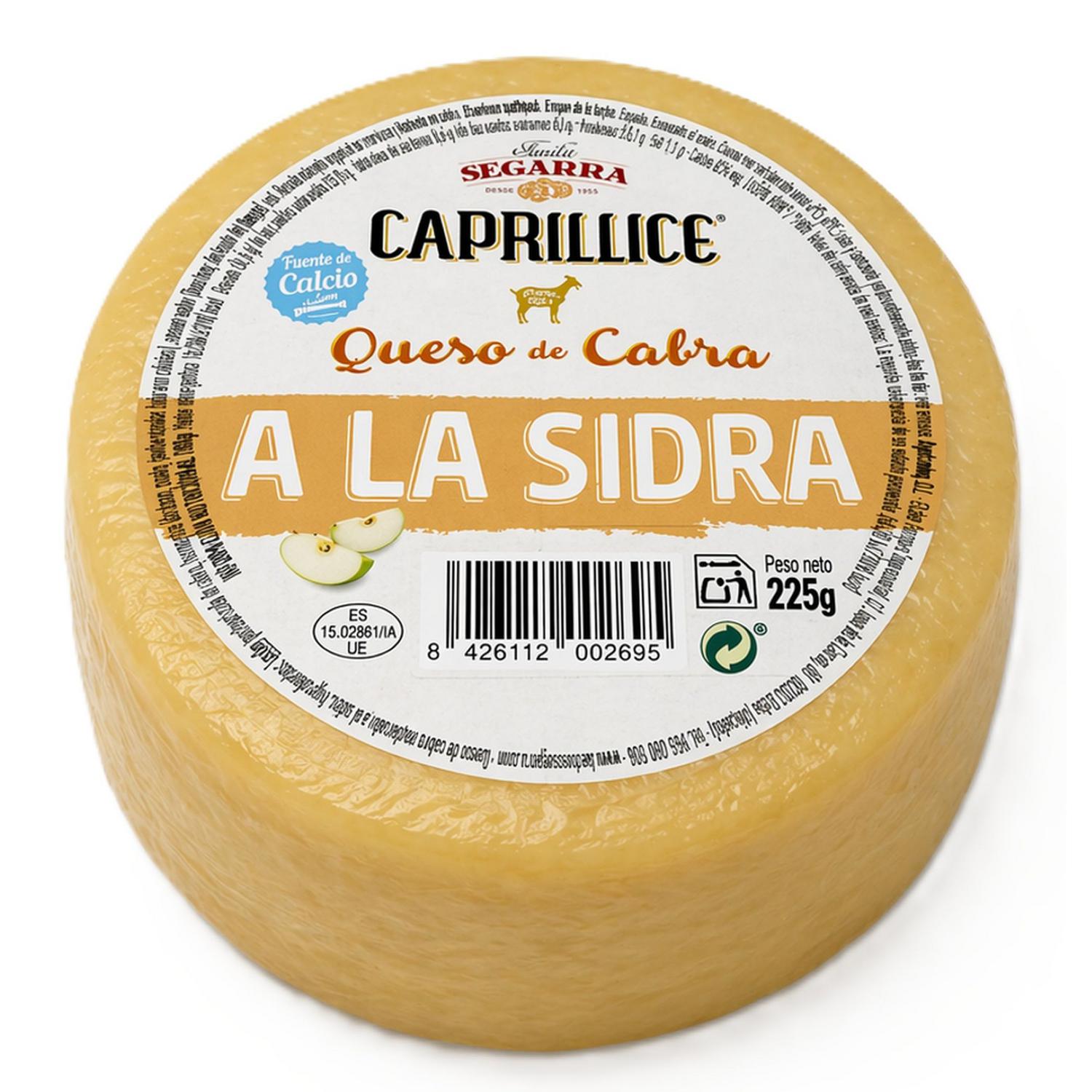 Queso de cabra a la sidra Caprillice pieza de 225 g.