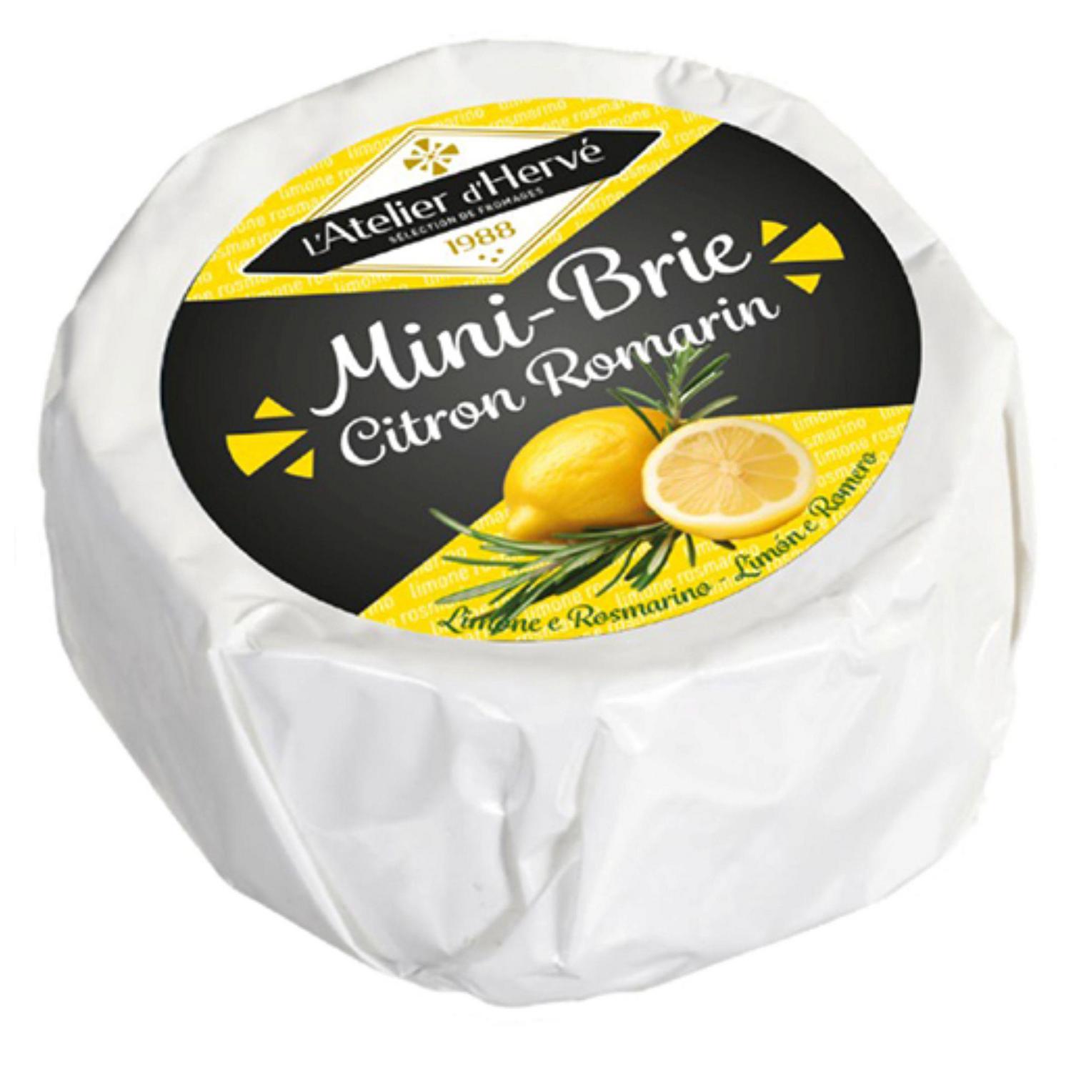 Queso brie de leche pasteurizada con romero y limón Citron/Romarin Atelier D'hervé 135 g.