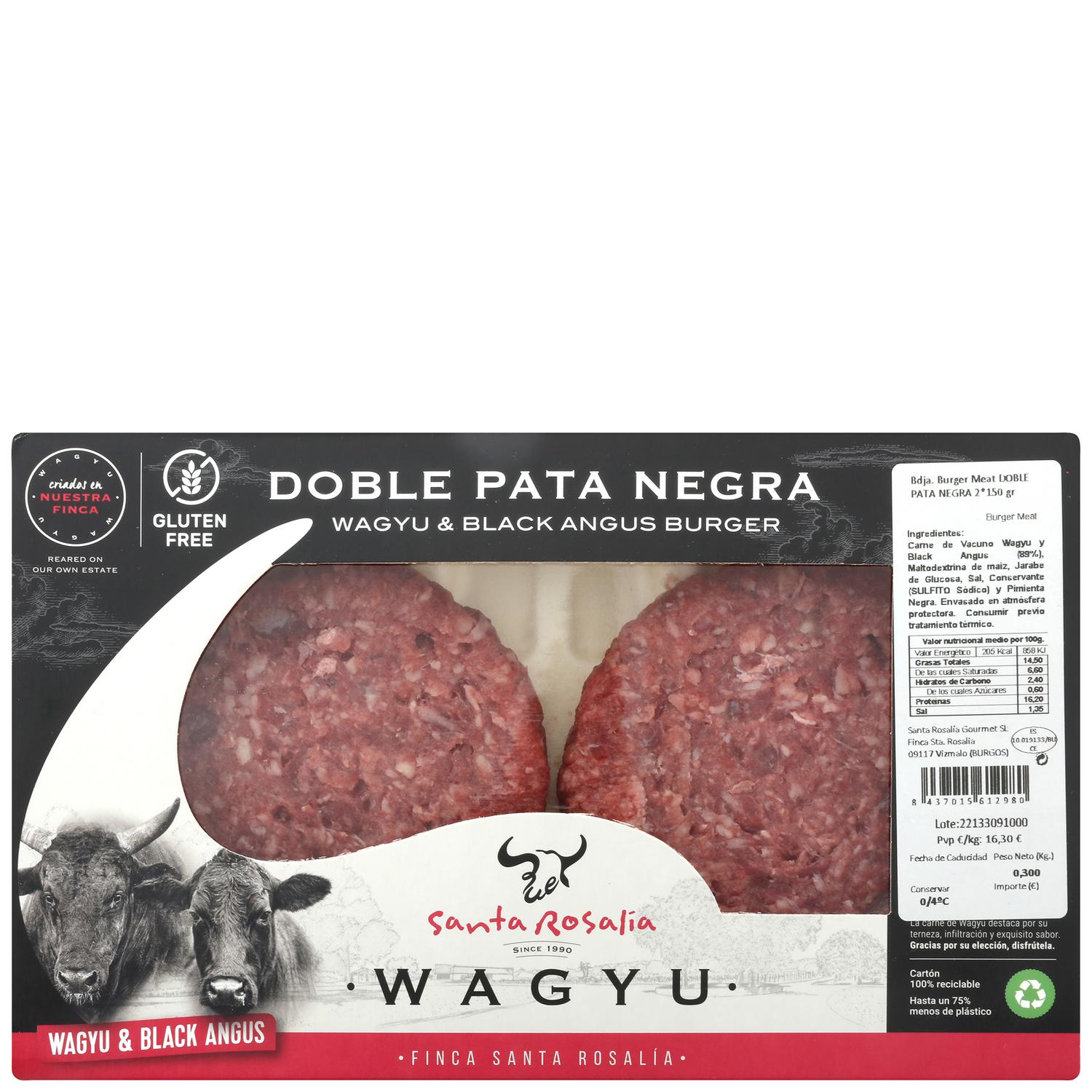 Hamburguesa de Vacuno Wagyu Santa Rosalía 2x150 g