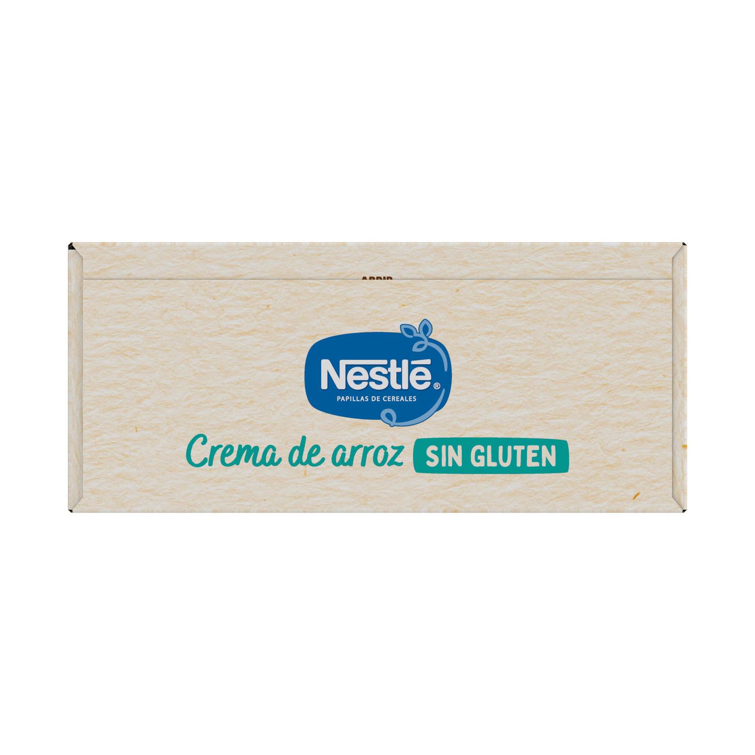 Papilla infantil desde 6 meses Nestlé crema de arroz sin gluten y sin azúcar añadido 450 g.