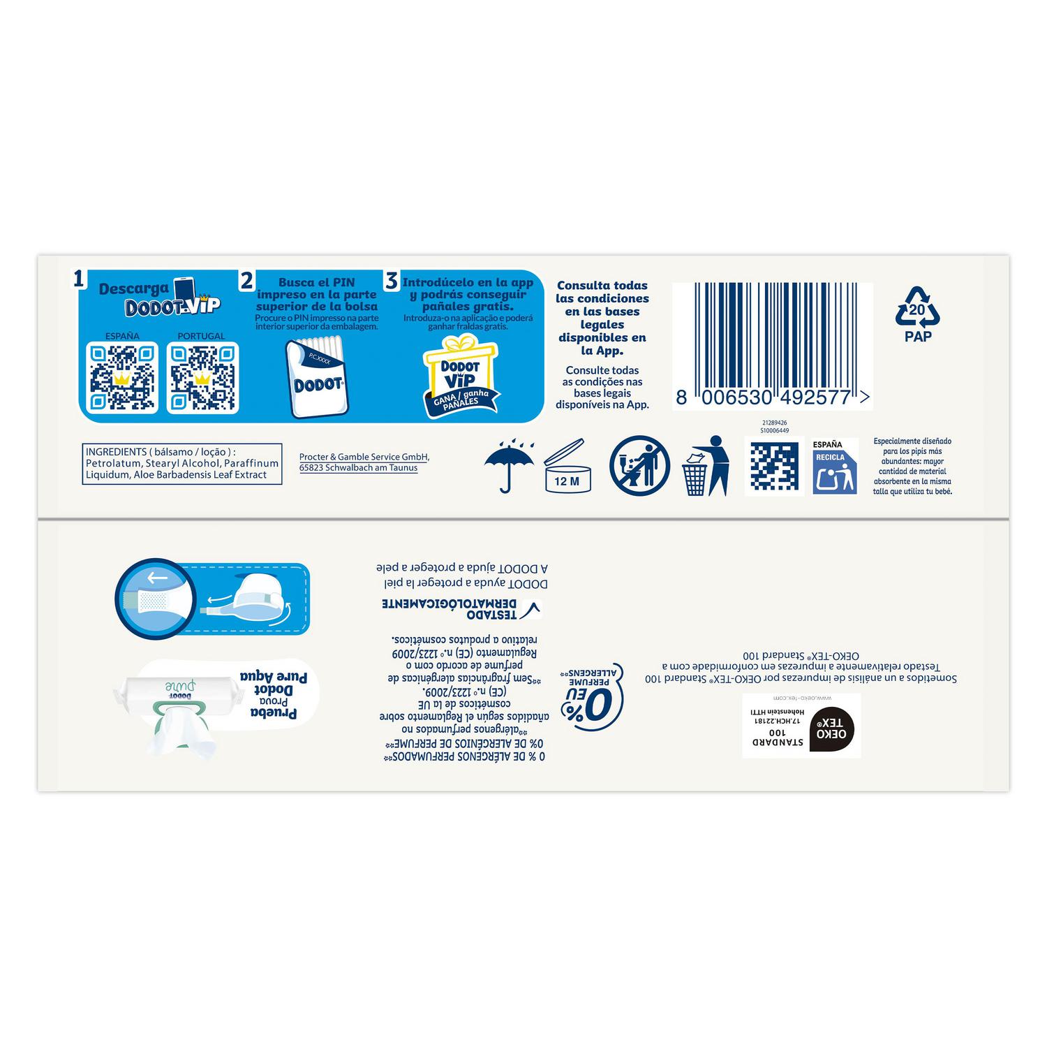 Pañales Dodot Sensitive T3+ (7-11 kg) 56 ud.