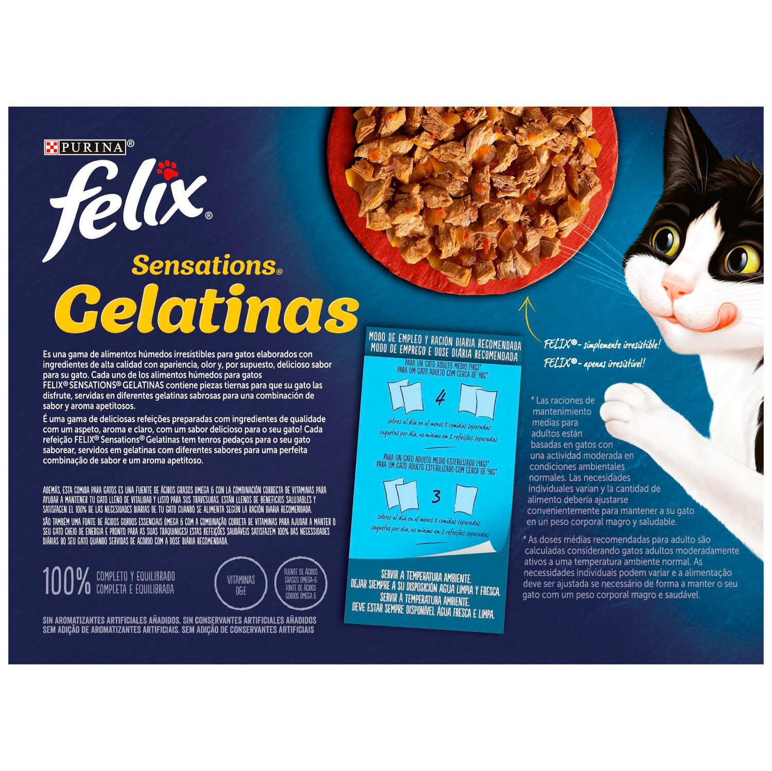 Comida húmeda en gelatina festín de sabores para gato Purina Felix 12x85 g