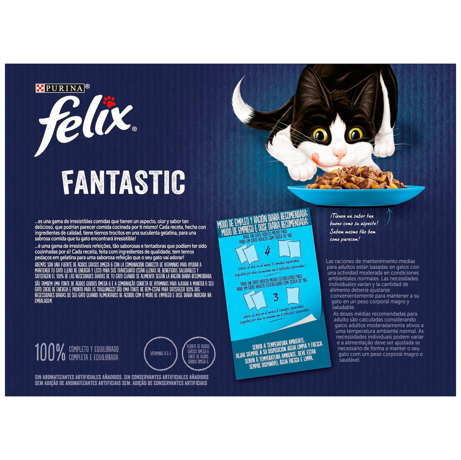 Comida húmeda en gelatina festín del mar para gato Purina Felix Sensations 12x85 g