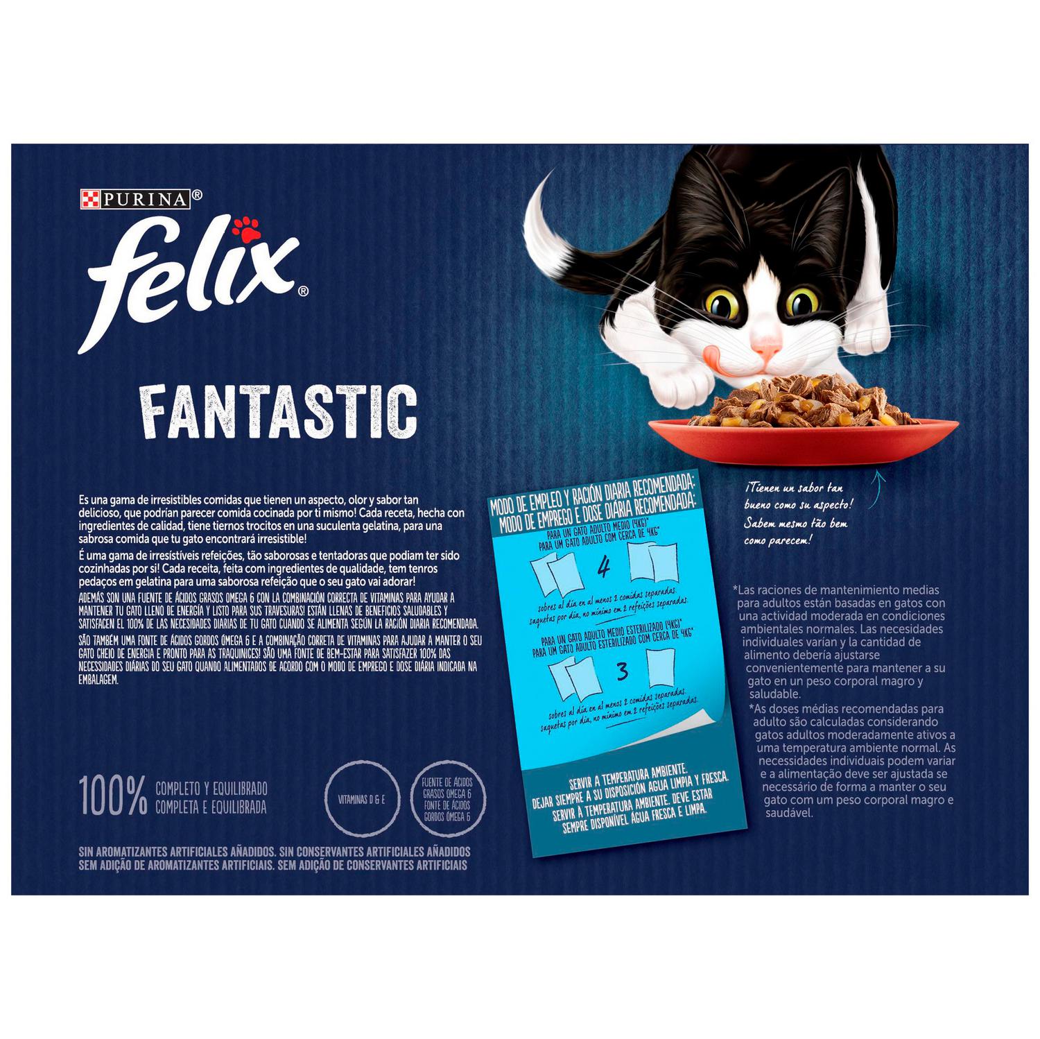 Gelatina selección de carnes para gatos Felix Fantastic Purina 12x85 g