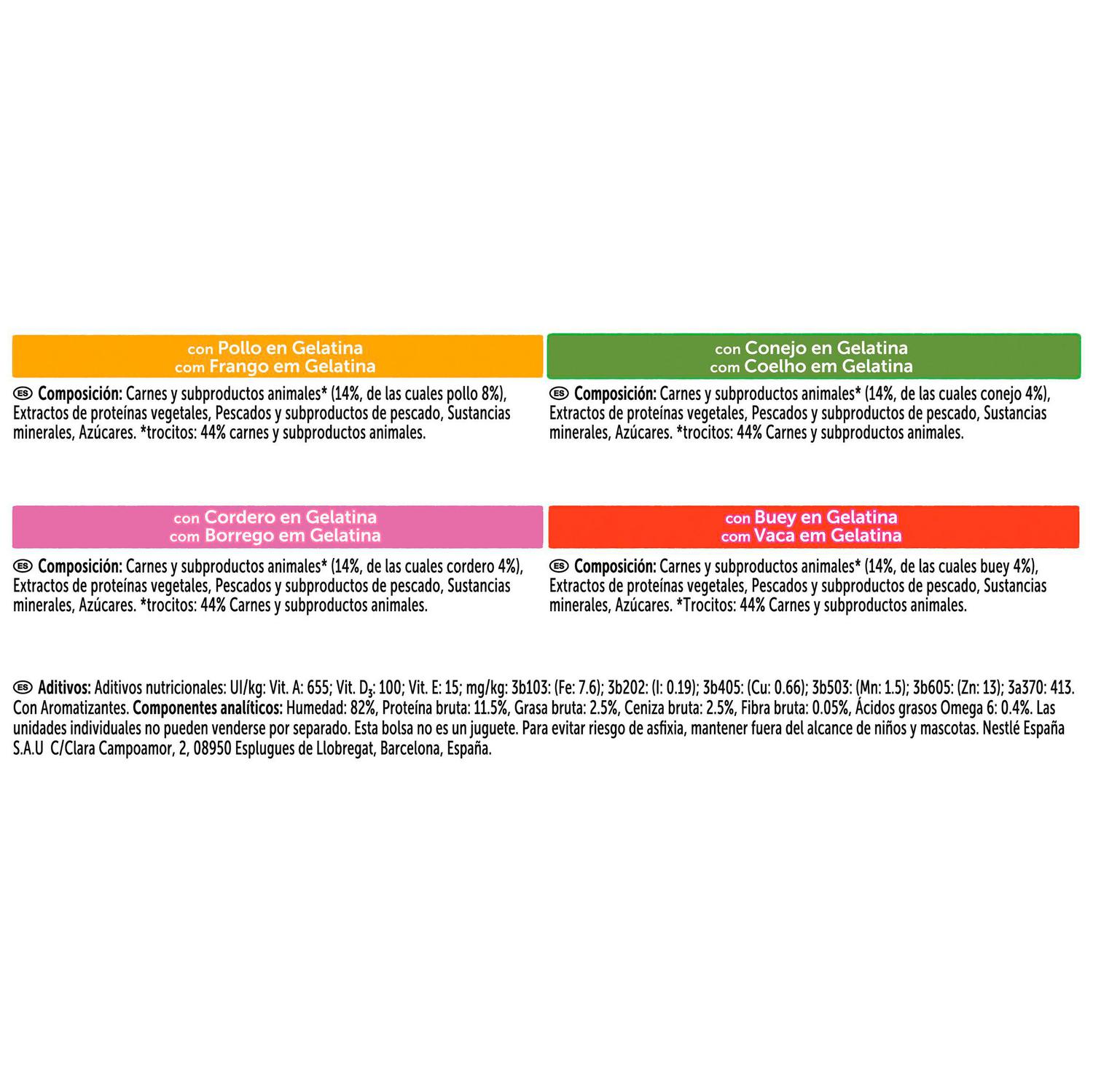 Comida húmeda en gelatina festín del sabores para gato Purina Felix Sensations 4x85 g