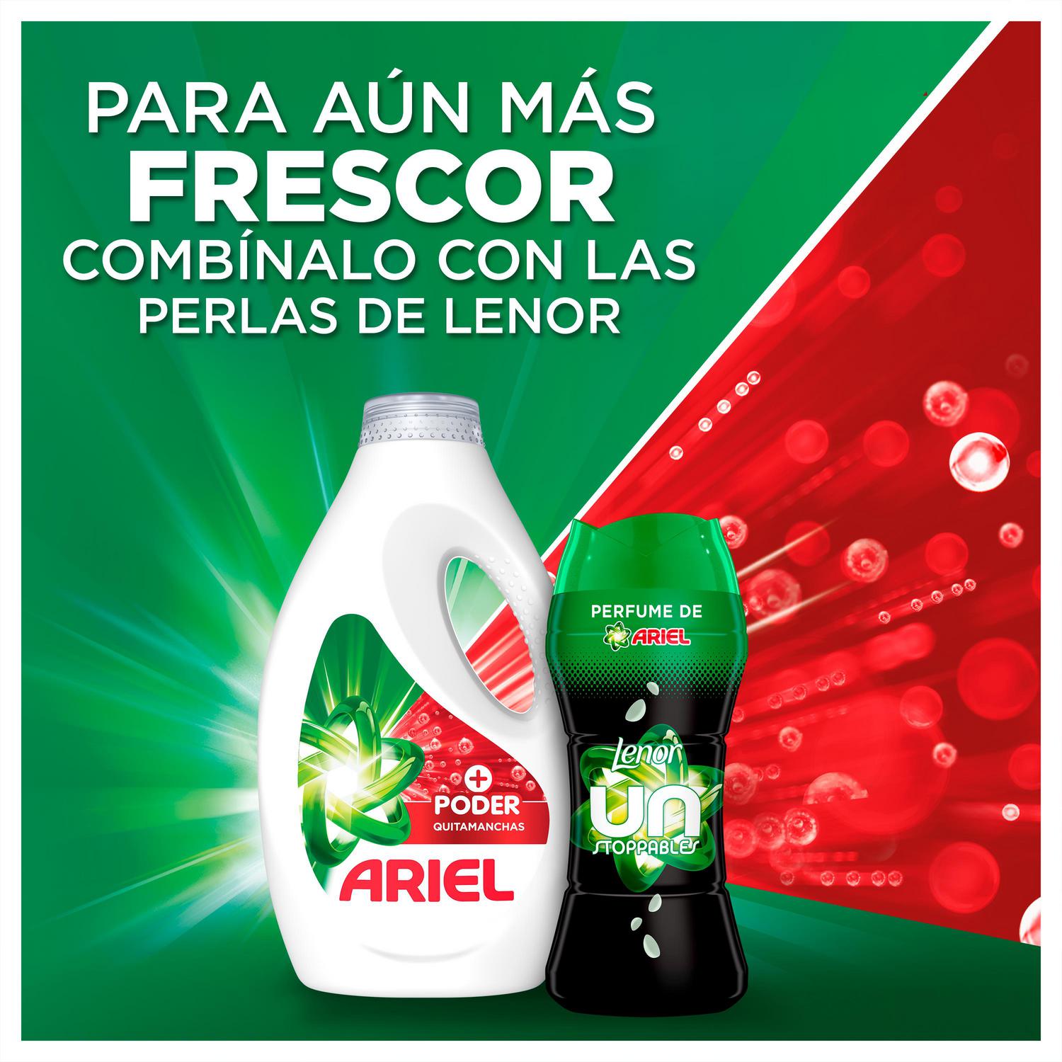 Detergente líquido + Poder Quitamanchas Ariel Platinum 60 lavados.