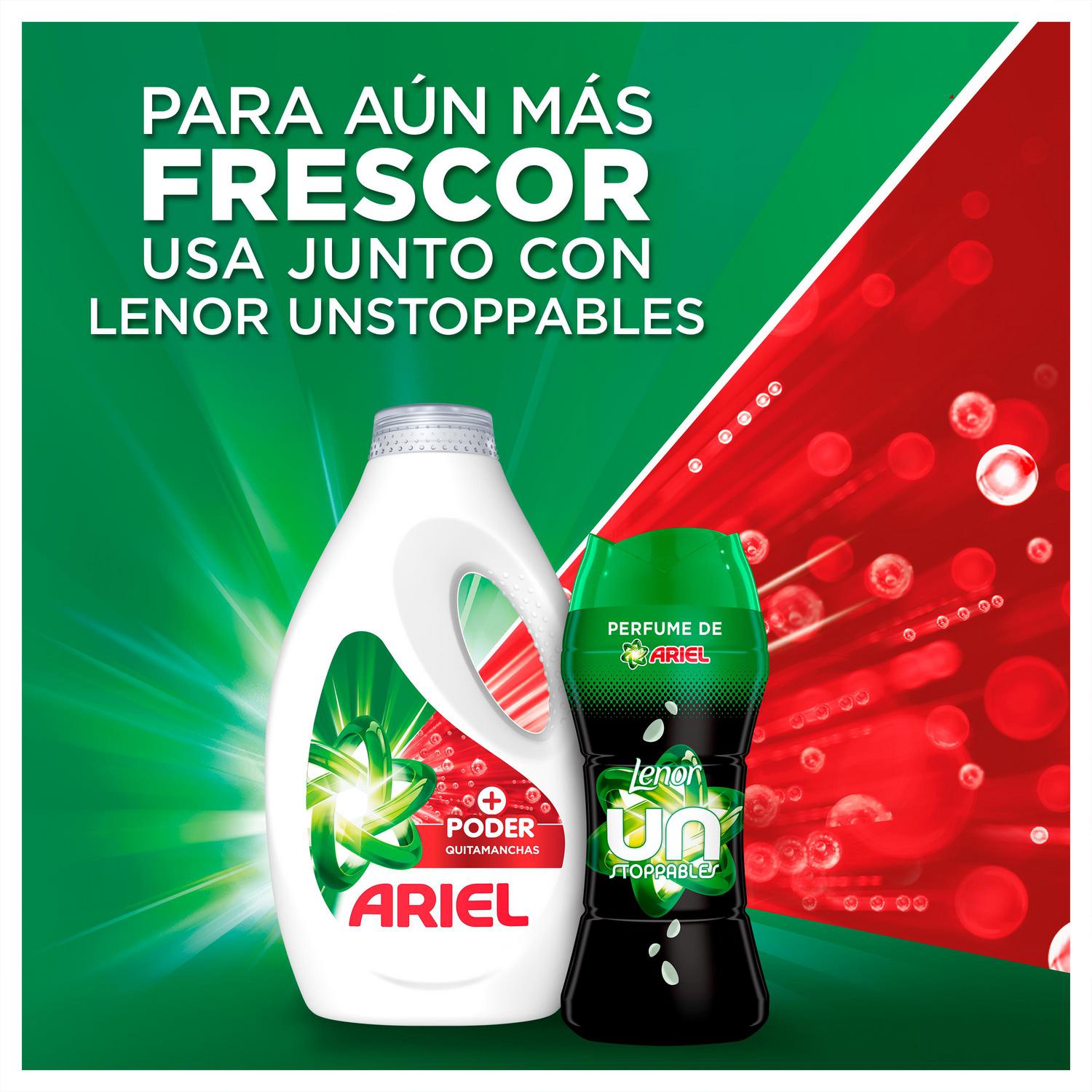 Detergente líquido + Poder Quitamanchas Ariel Platinum 60 lavados.
