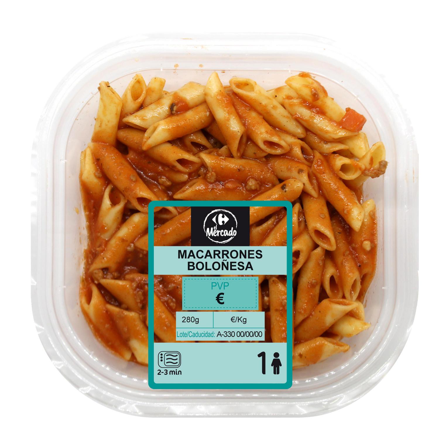 Macarrones boloñesa Carrefour El Mercado 280 g