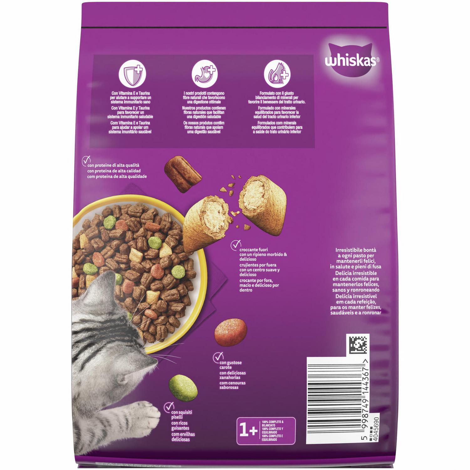 Pienso de pollo para gatos Whiskas 800 g.