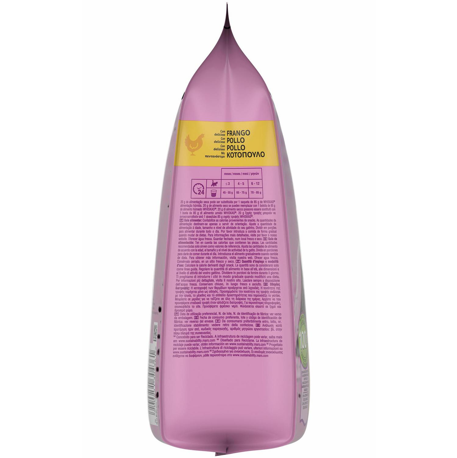 Pienso de pollo para gato junior Whiskas 800 g.