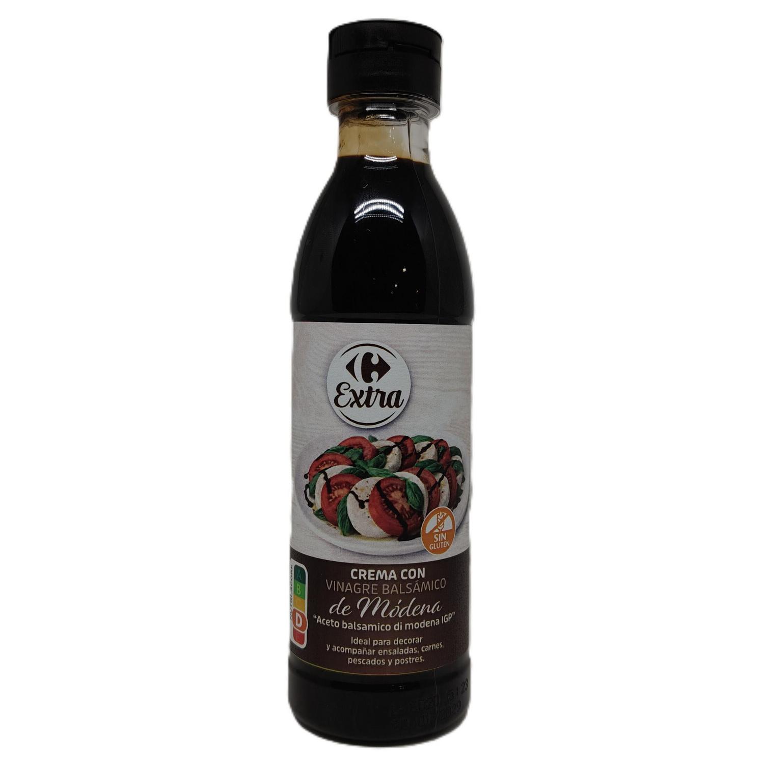 Crema con vinagre balsámico de módena Carrefour Extra sin gluten 250 ml.
