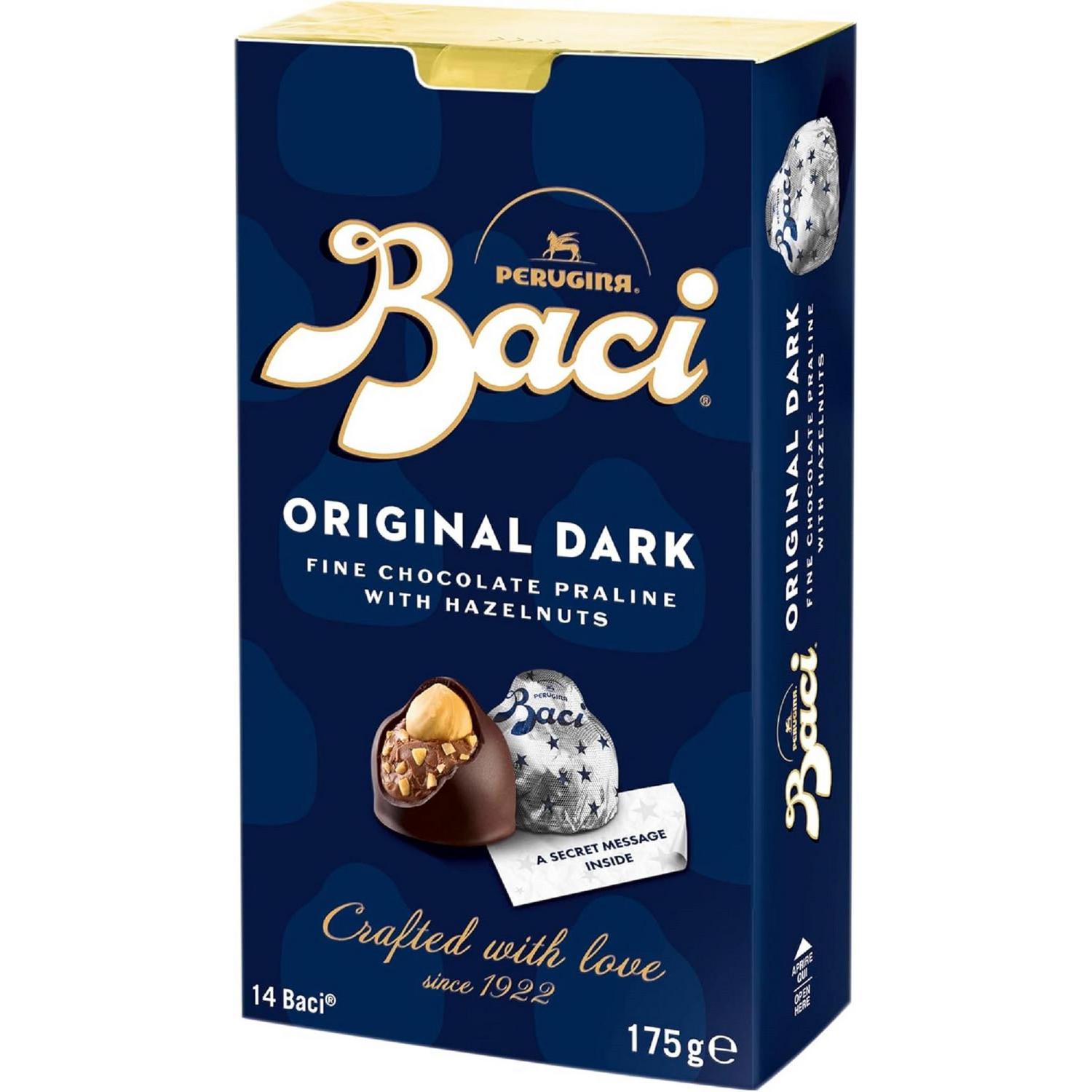 Bombones de chocolate rellenos de praliné con nueces Baci Orinigal Dark sin gluten 175 g.