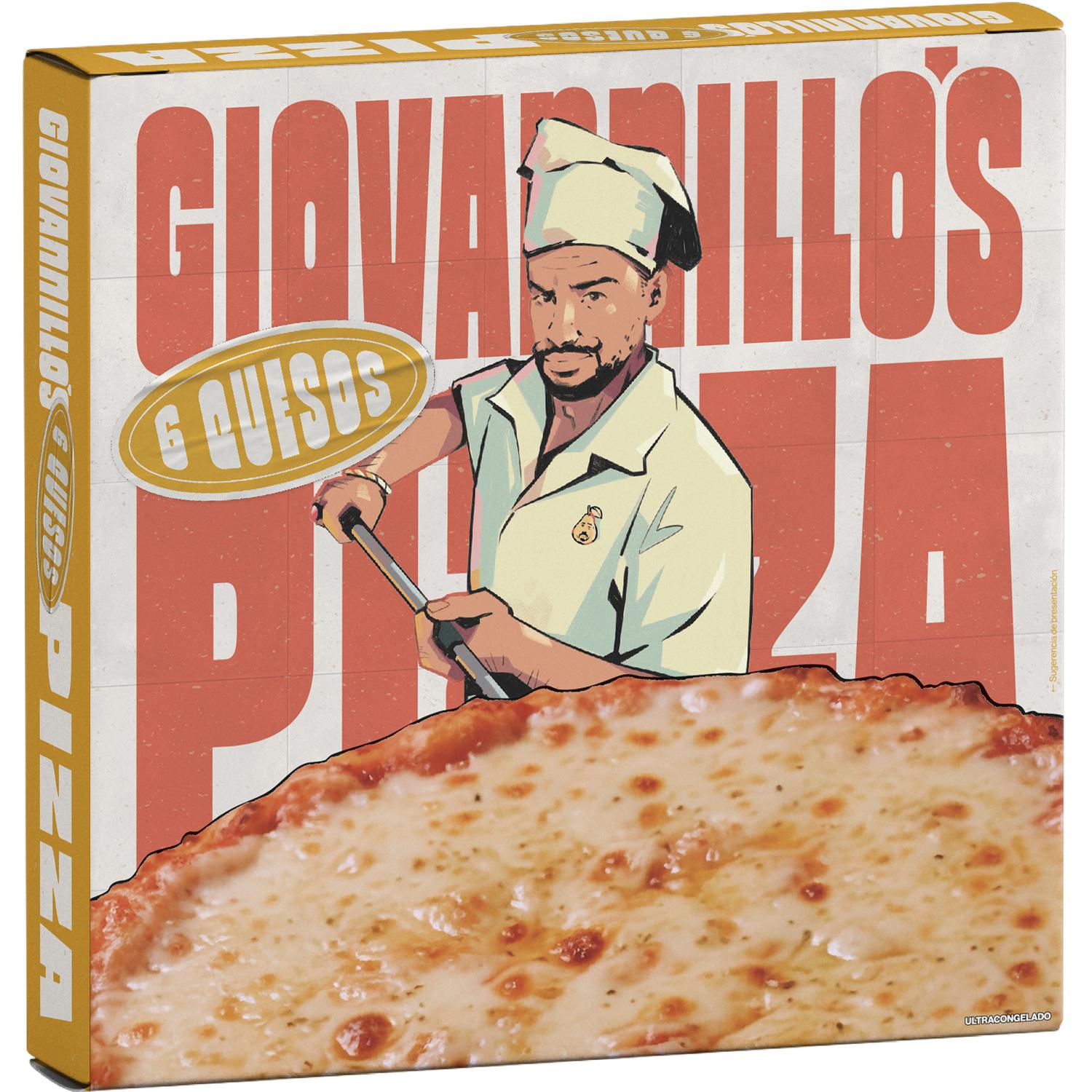 Pizza 6 quesos Giovannillo's 455 g.