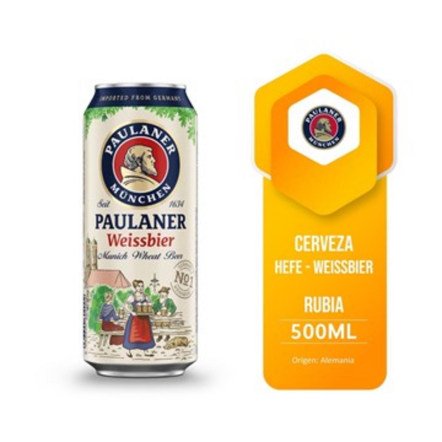 Cerveza Paulaner Weissbier lata 50 cl.