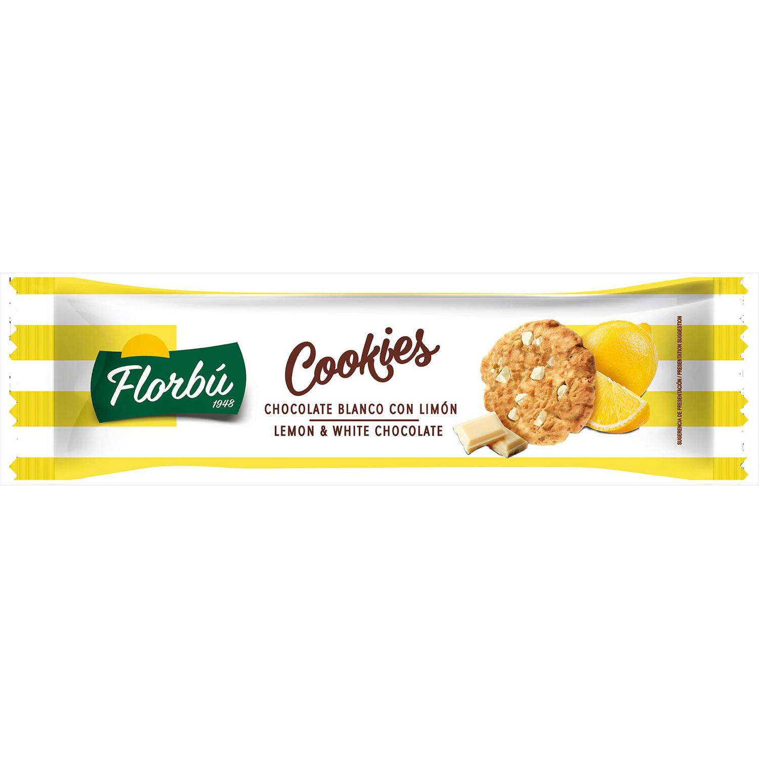 Galletas cookies de limón con chocolate blanco Florbú 120 g.