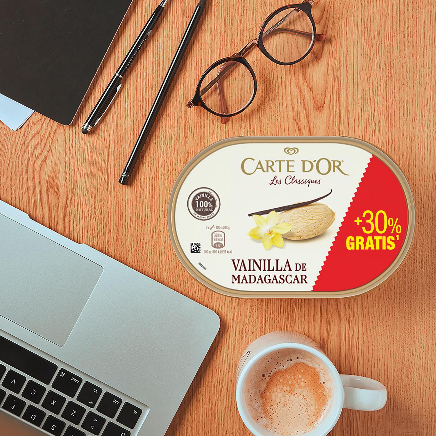 Helado de vainilla de Madagascar Carte D'or Les Classiques 900 ml.