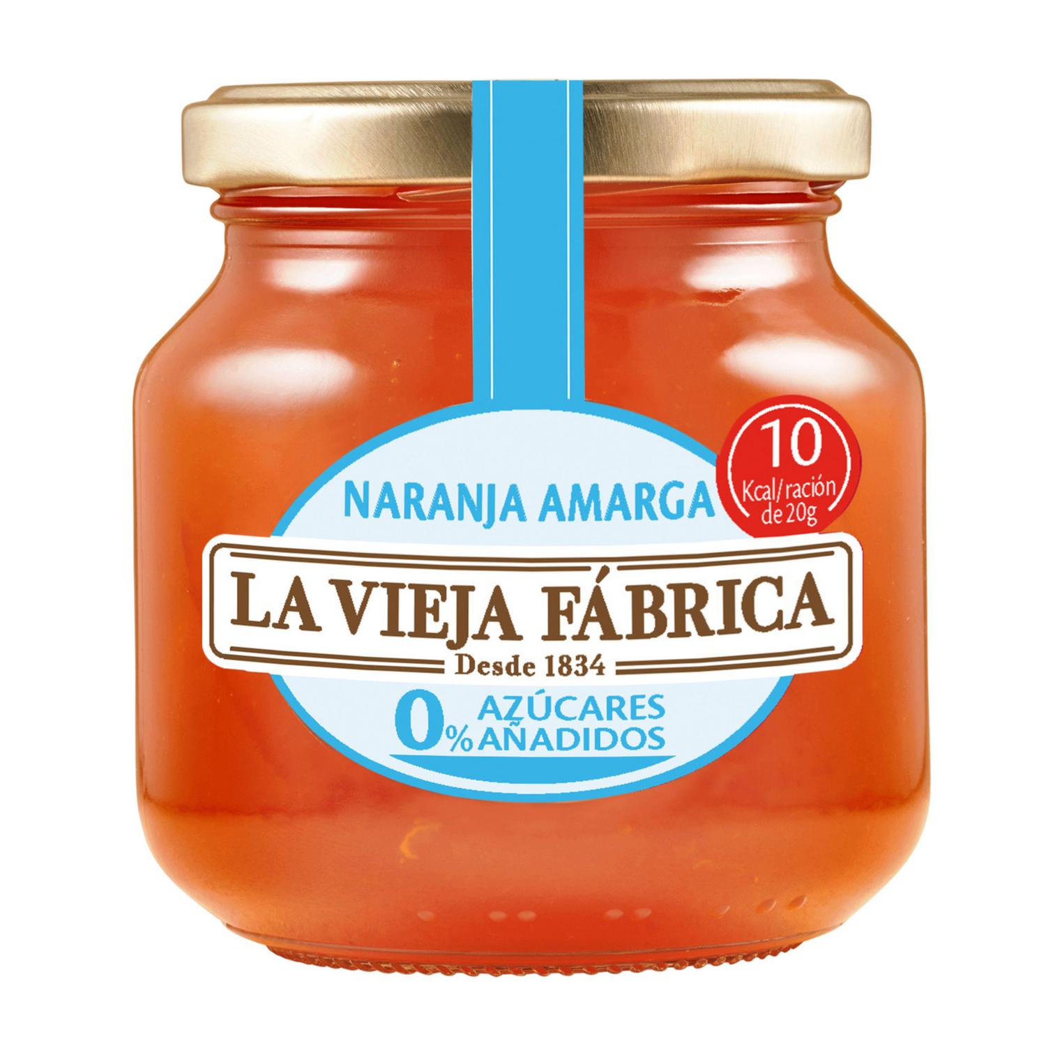 Mermelada de naranja amarga La Vieja Fábrica sin azúcar añadido 255 g.