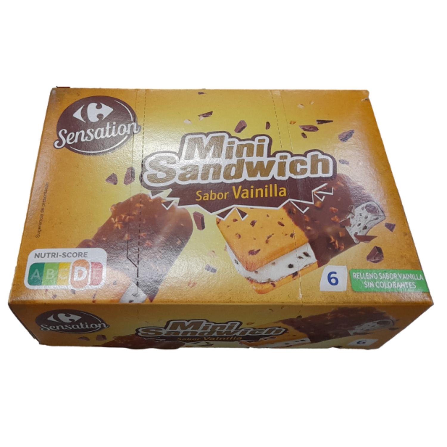 Mini sandwich sabor vainilla Sensation Carrefour 6 ud.