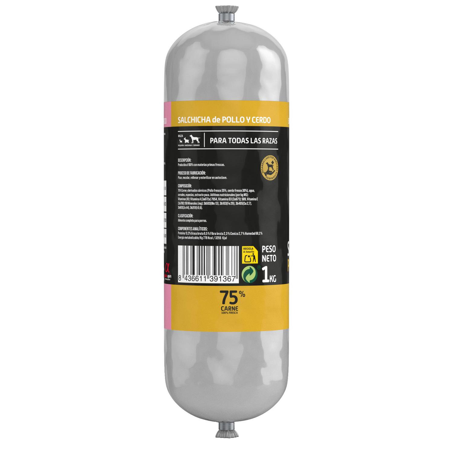 Salchicha de pollo y cerdo para perro Miguau 1 Kg