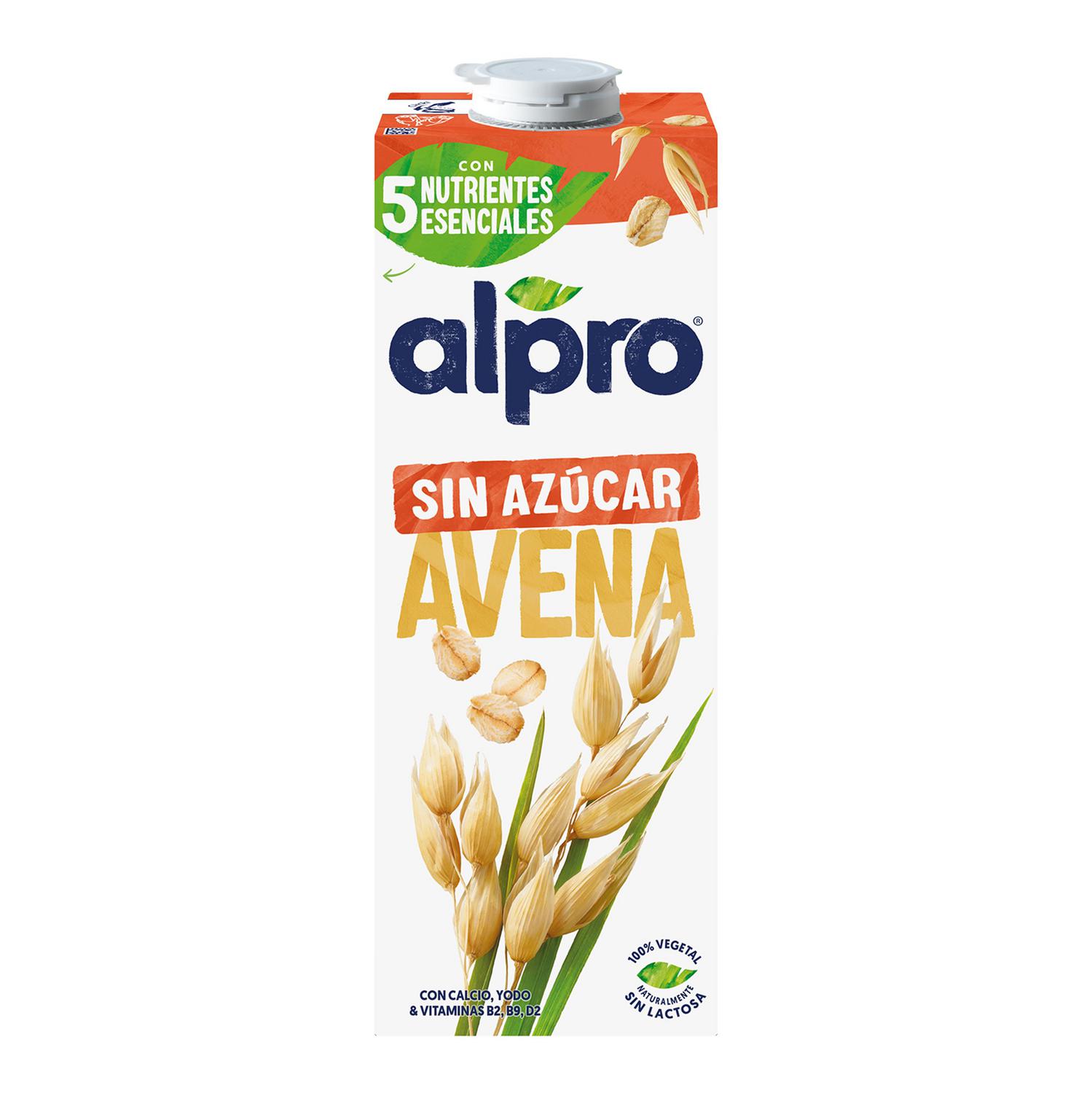 Bebida de avena sin azúcar Alpro sin lactosa brik 1 l.