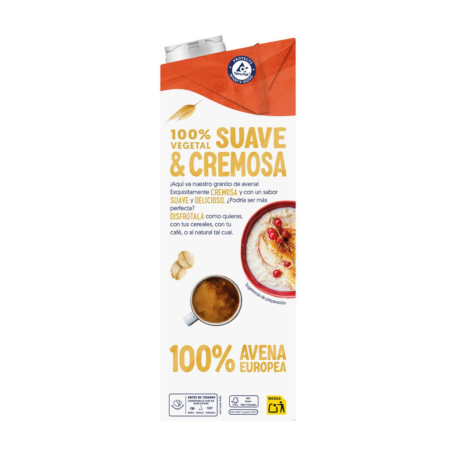 Bebida de avena sin azúcar Alpro sin lactosa brik 1 l.