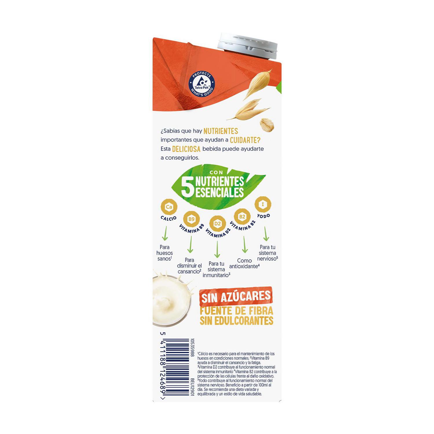 Bebida de avena sin azúcar Alpro sin lactosa brik 1 l.