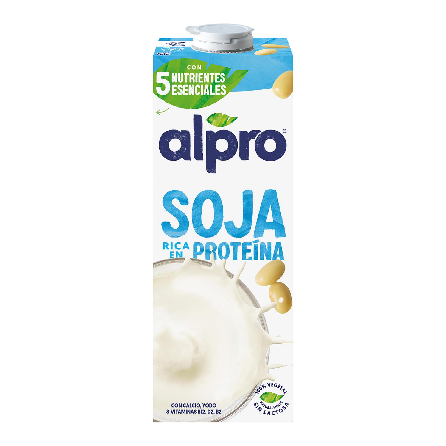 Bebida de soja Alpro sin gluten y sin lactosa brik 1 l.