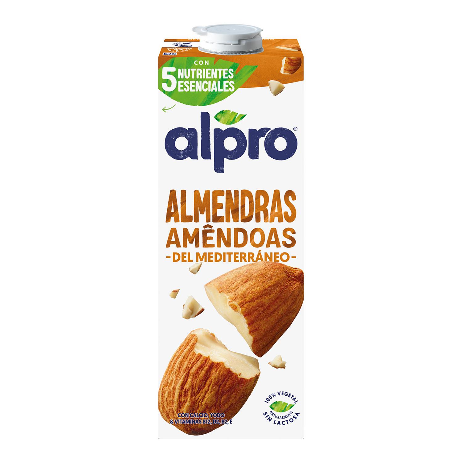Bebida de almendras Alpro sin gluten y sin lactosa brik 1 l.