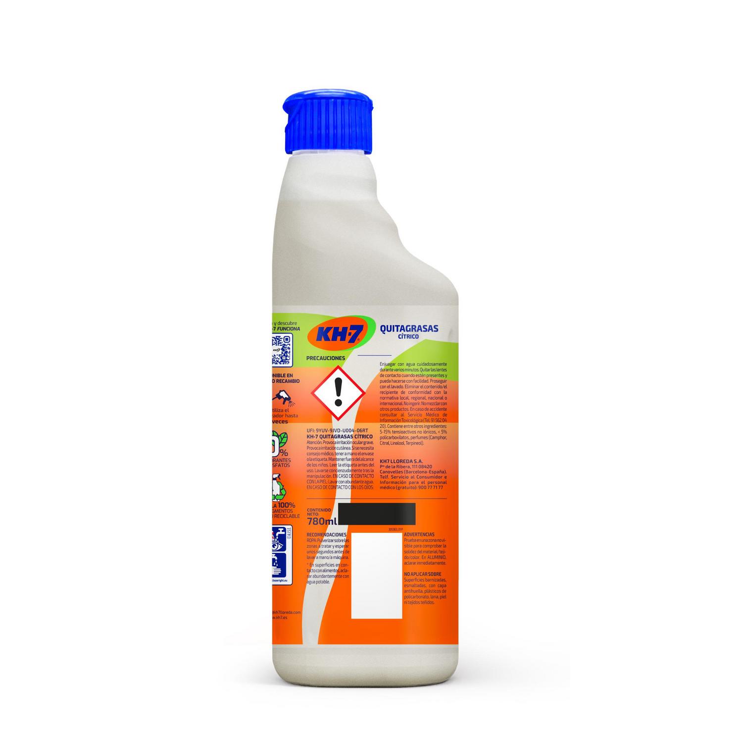 Quitagrasas cítrico recambio 780 ml.