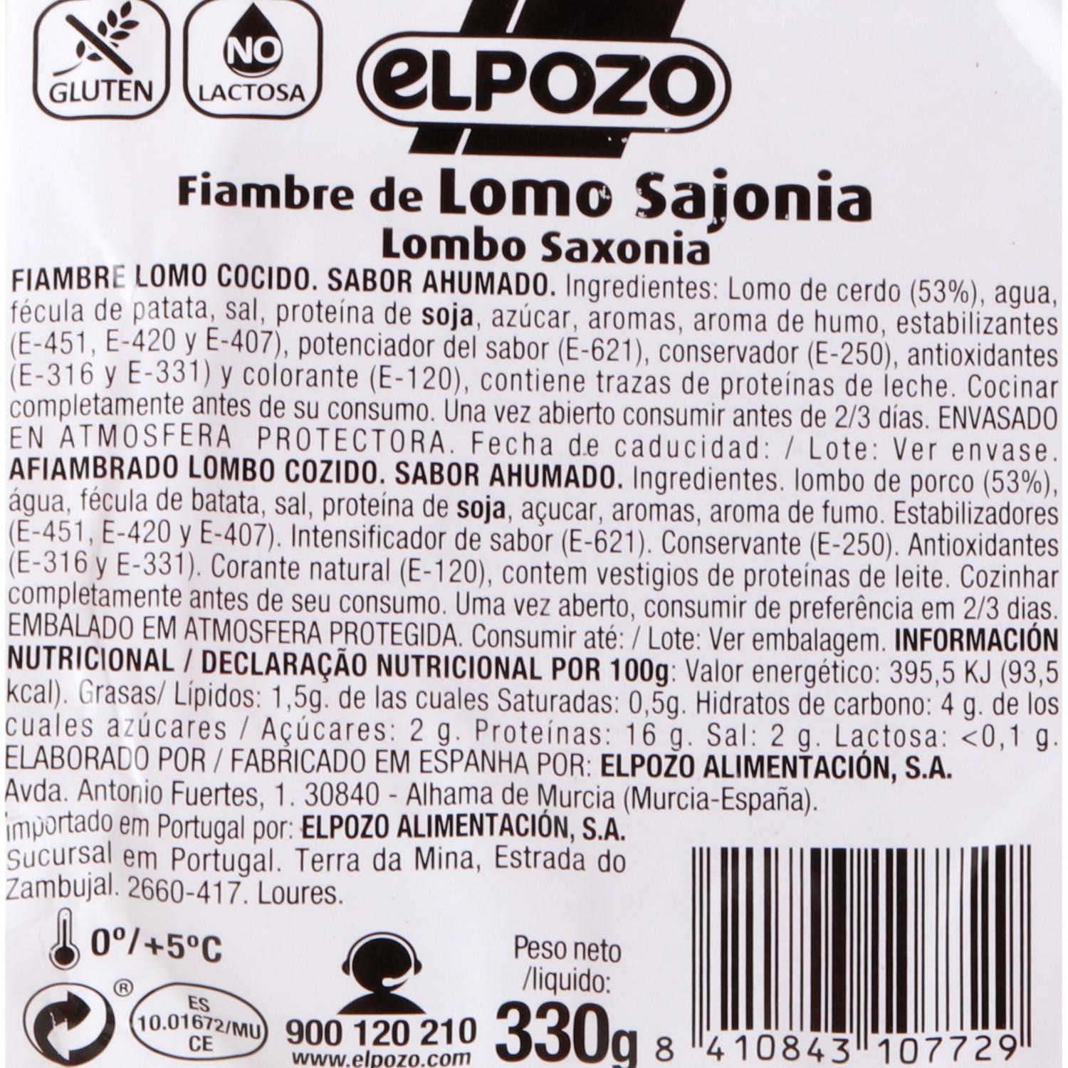 Lomo de Sajonia de Cerdo Fileteado ElPozo 350 g