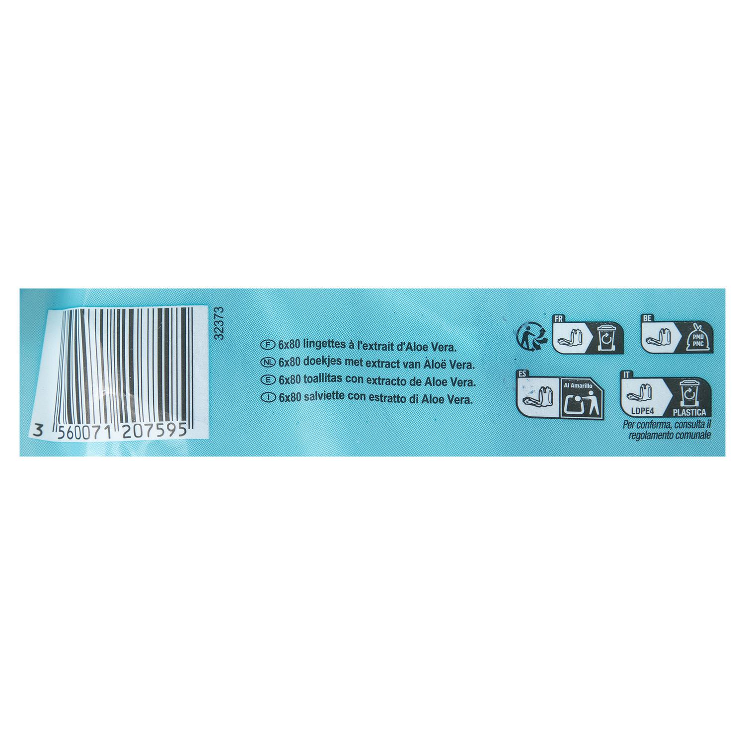 Toallitas para bebé con aloe vera Carrefour Baby pack 6 de 80 ud.