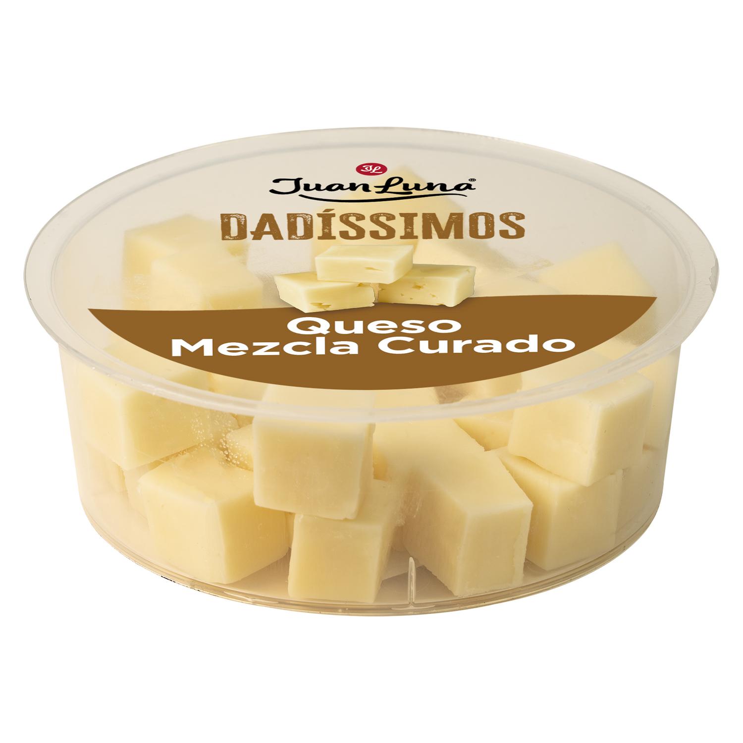 Queso de mezcla curado dados Juan Luna bote 90 g.