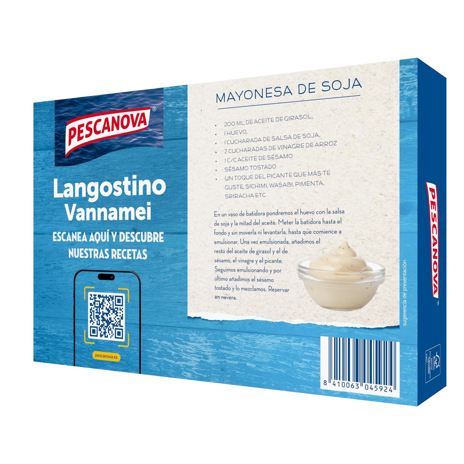 Langostino cocido extra Pescanova 800 g.