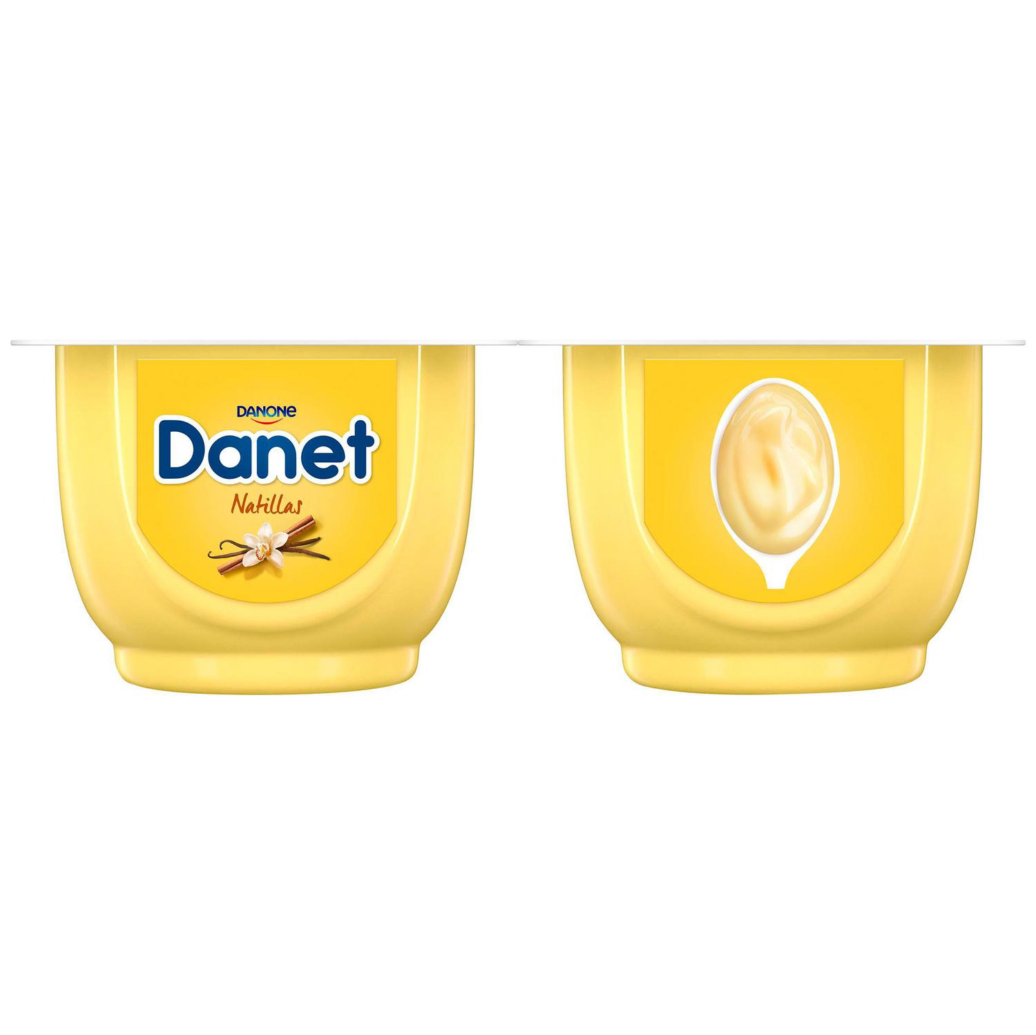Natillas de vainilla Danone Danet pack de 4 unidades de 120 g.