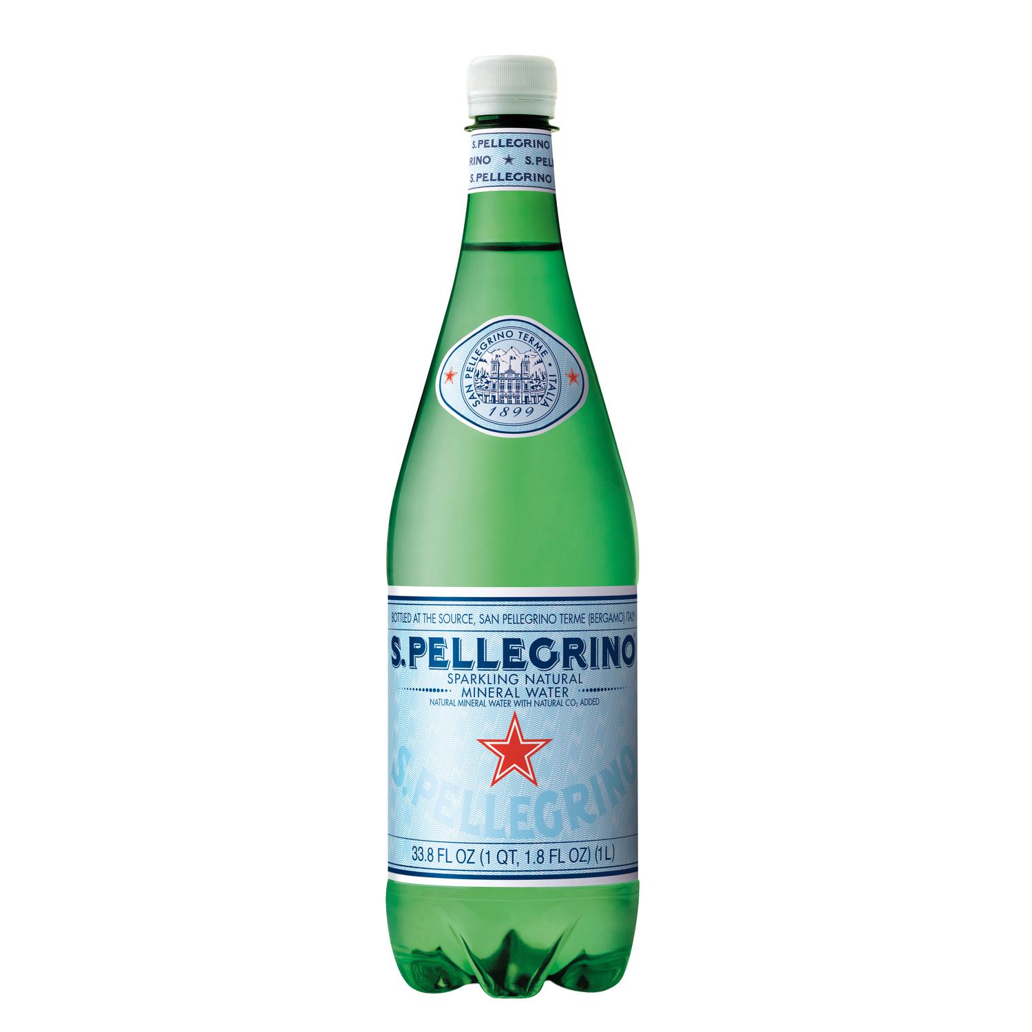 Agua mineral natural con gas San Pellegrino 1 l.