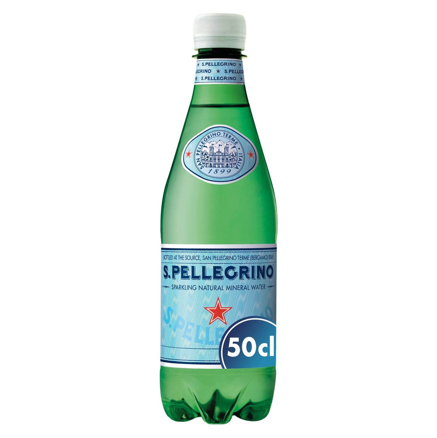 Agua mineral natural con gas San Pellegrino 50 cl.