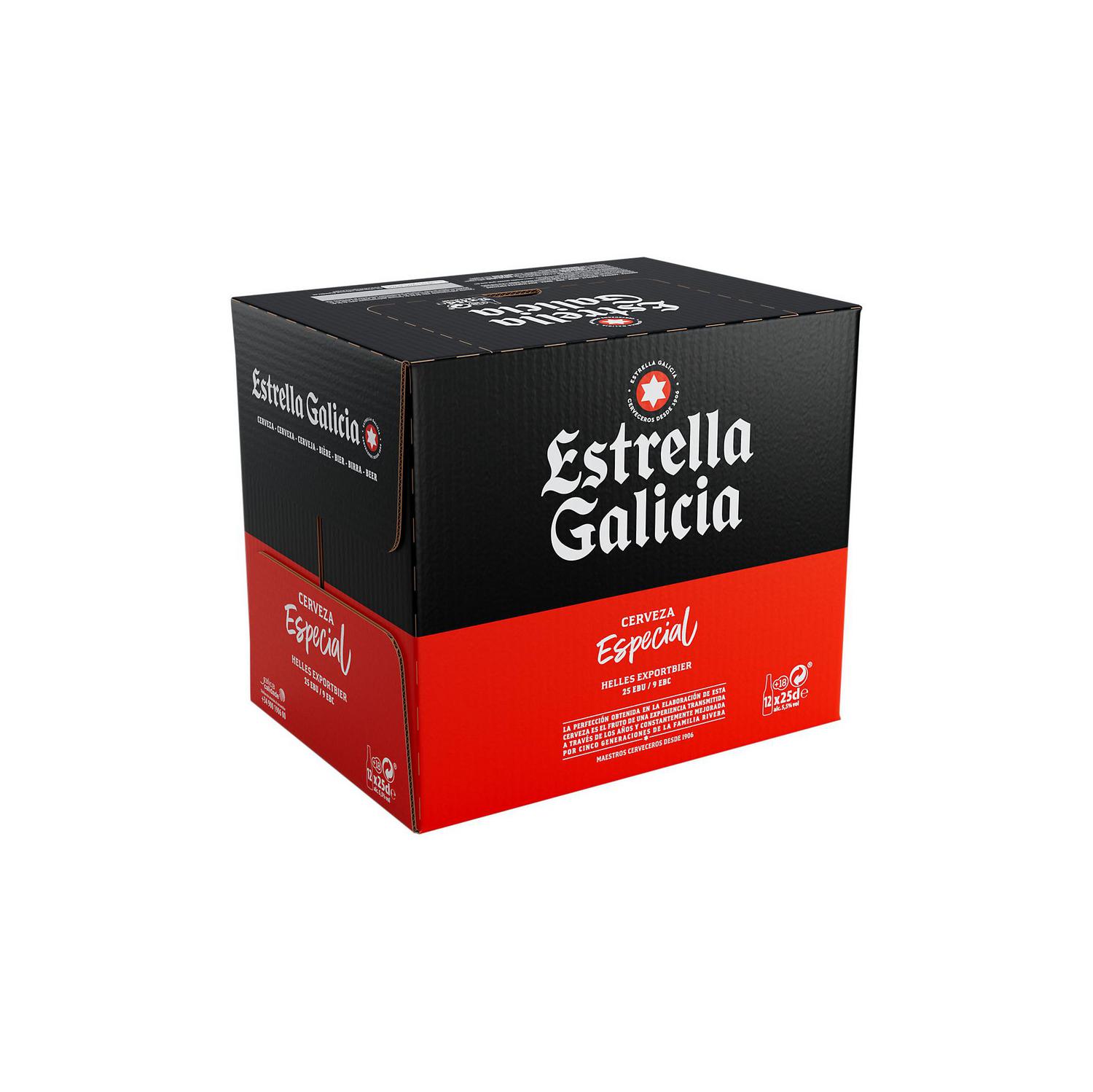 Cerveza Estrella Galicia especial pack 12 botellas 25 cl.