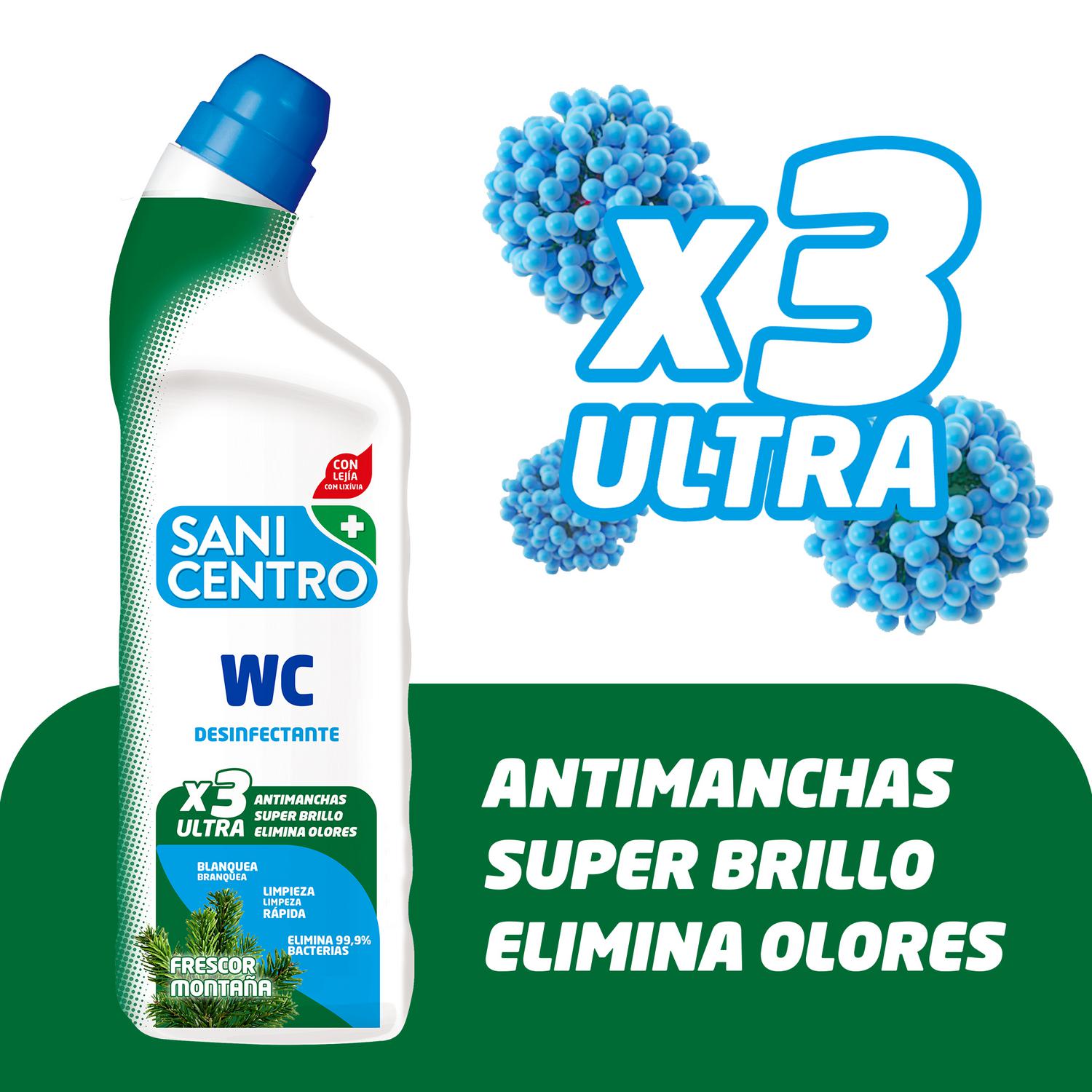 Gel WC desinfectante frescor montaña con lejia Sanicentro 1 l.