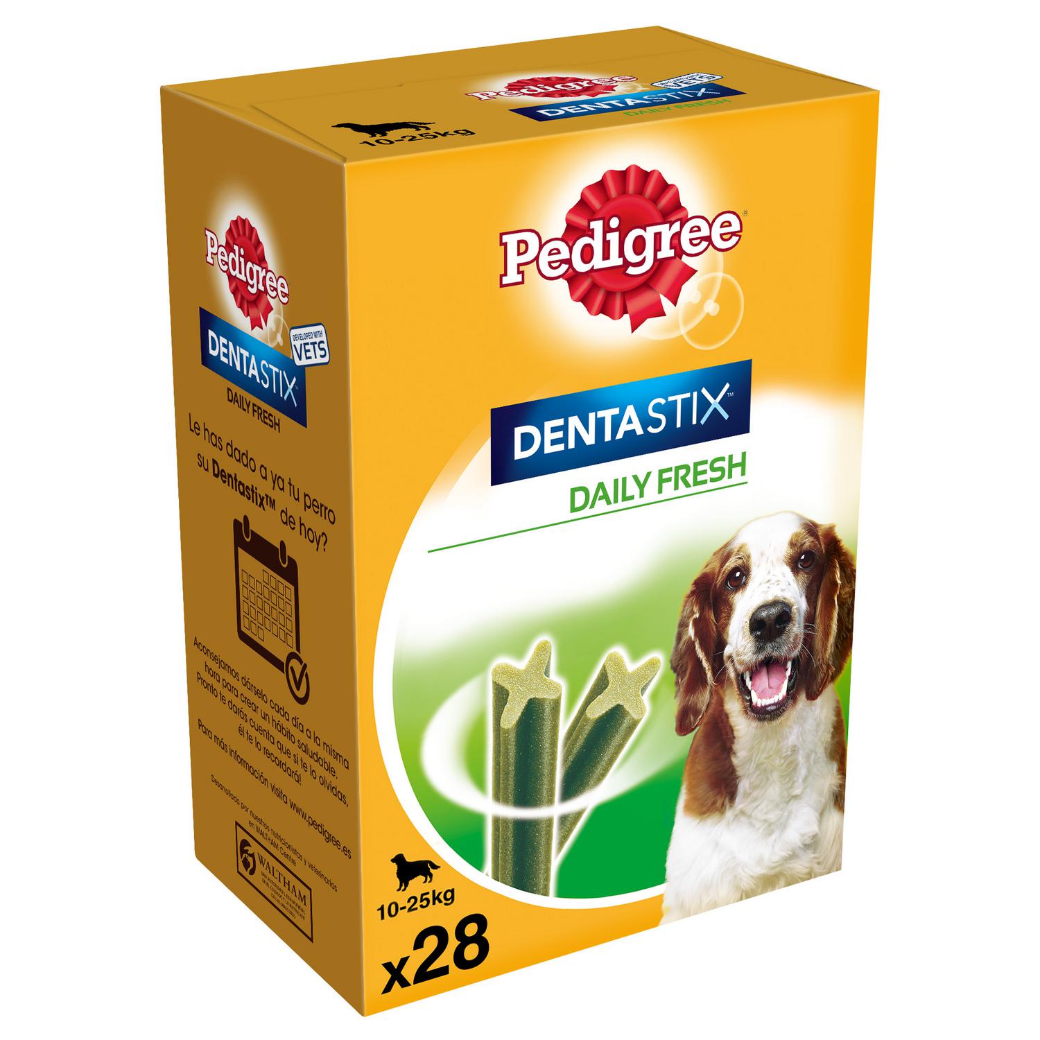 Snacks dental para perros medianos Pedigree Dentastix Fresh pack de 28 unidades