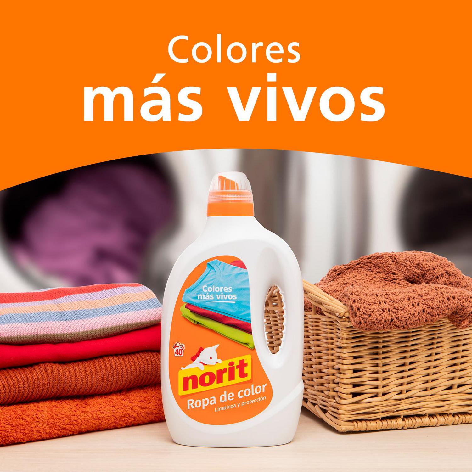 Detergente líquido para ropa de color Norit 40 lavados.