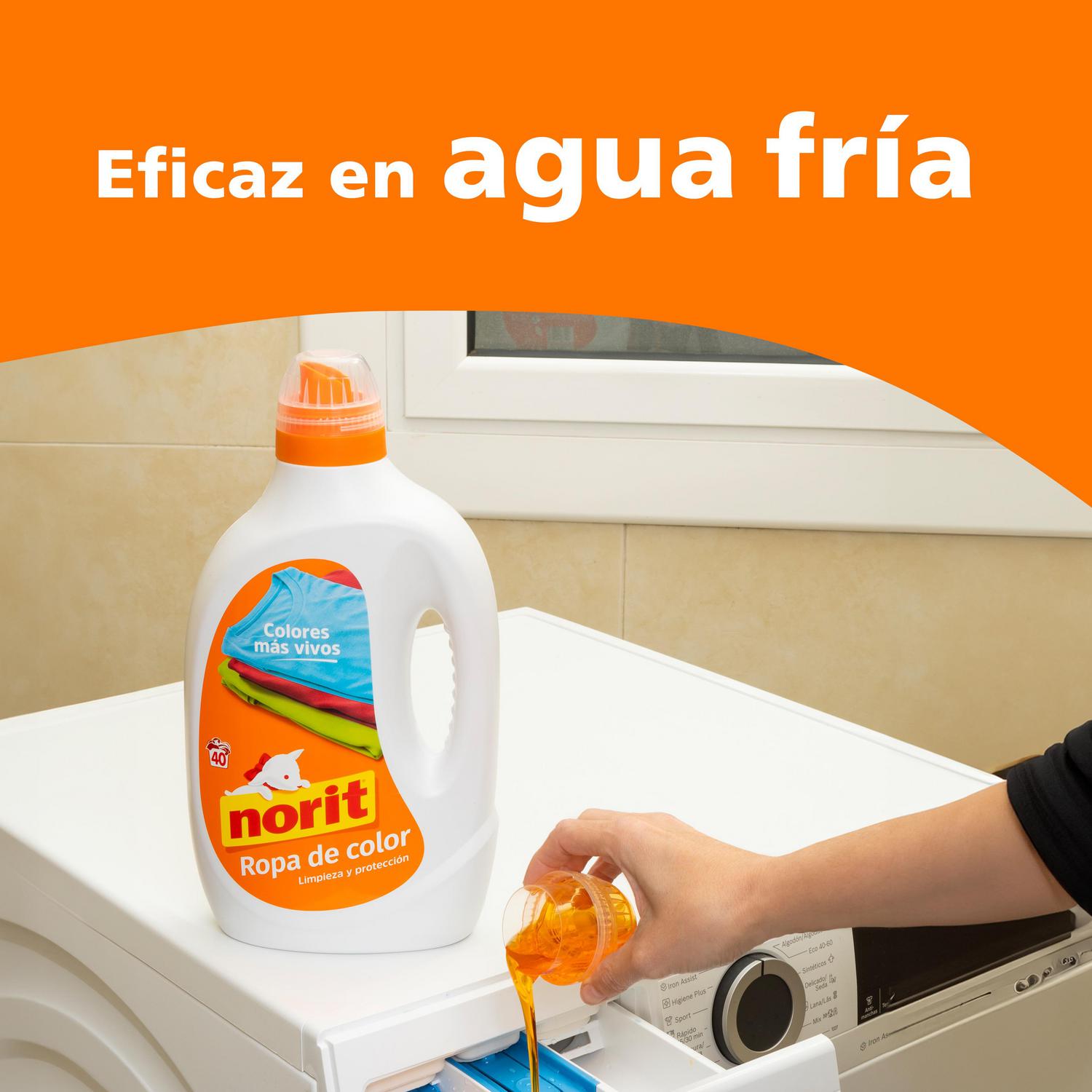 Detergente líquido para ropa de color Norit 40 lavados.